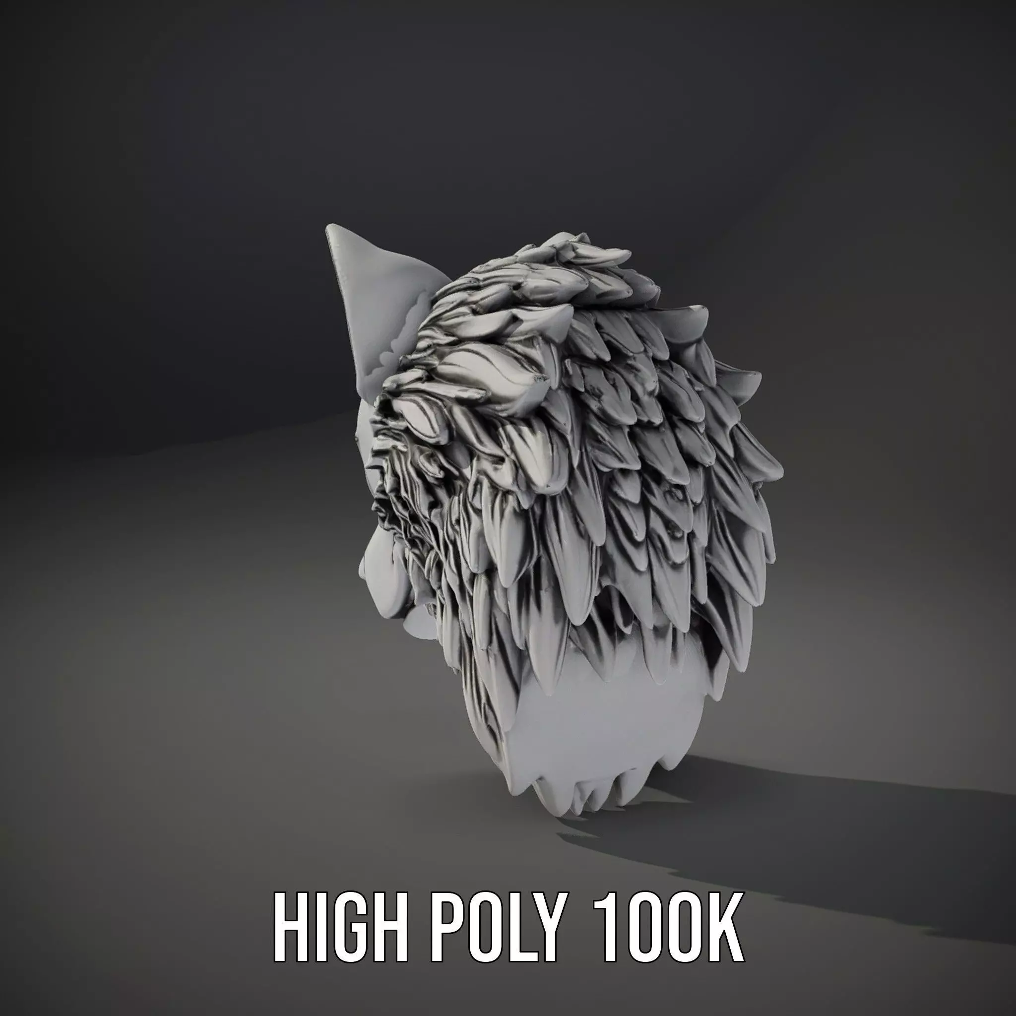 Silver Wolf Pendant model pack Low-poly 3D model_10