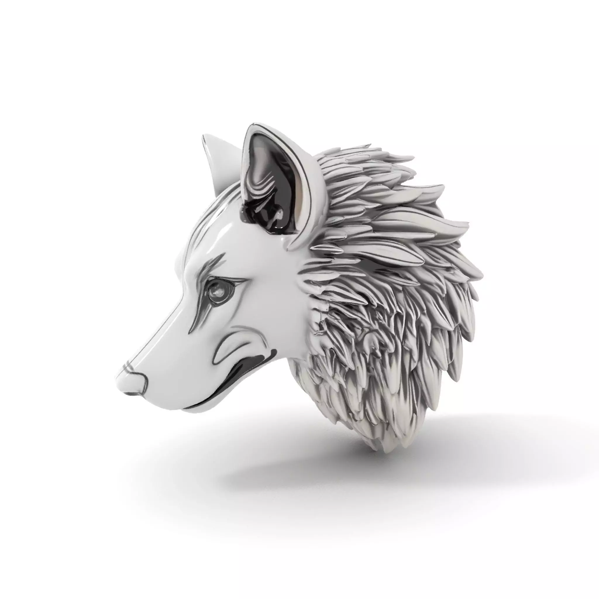 Silver Wolf Pendant model pack Low-poly 3D model_0