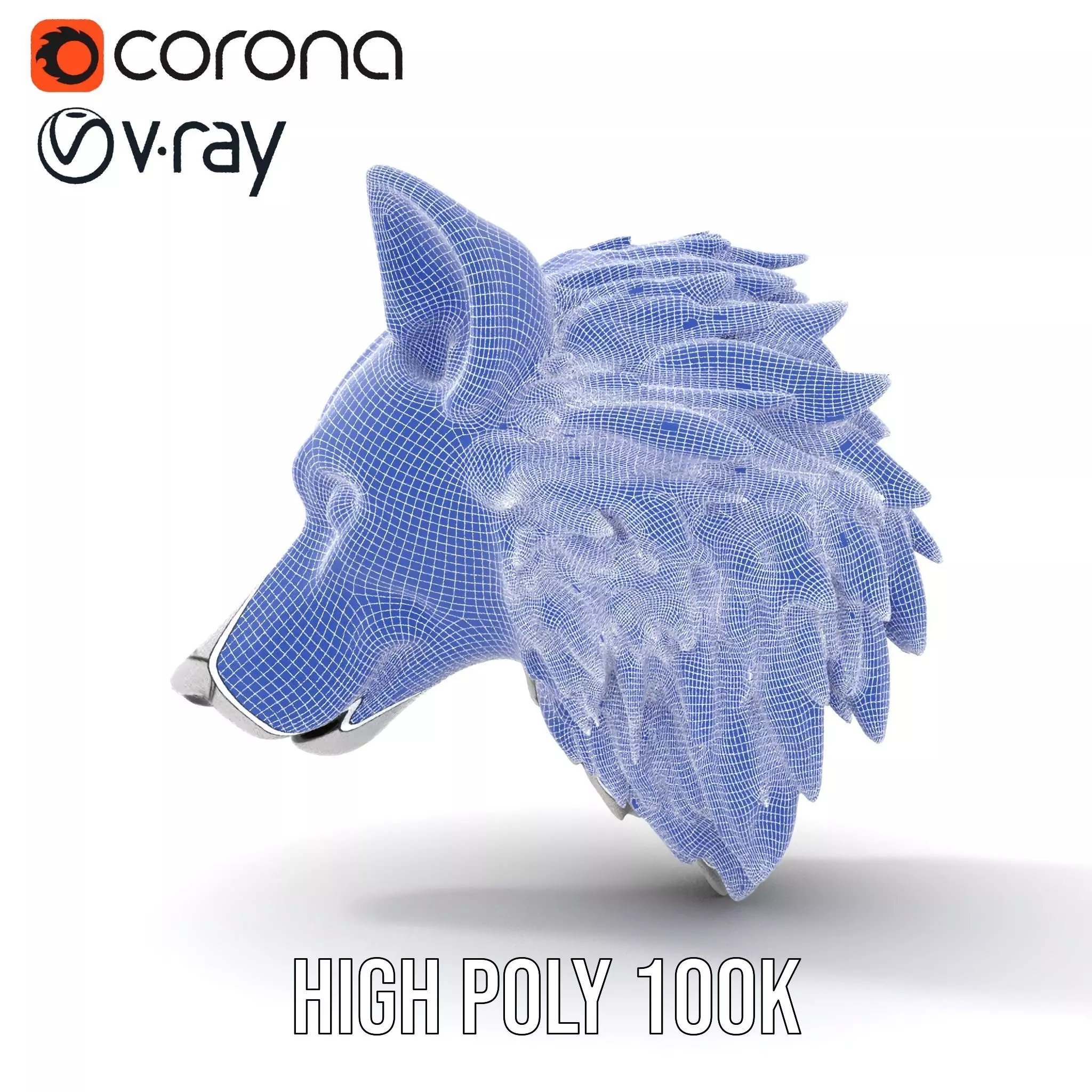 Silver Wolf Pendant model pack Low-poly 3D model_32