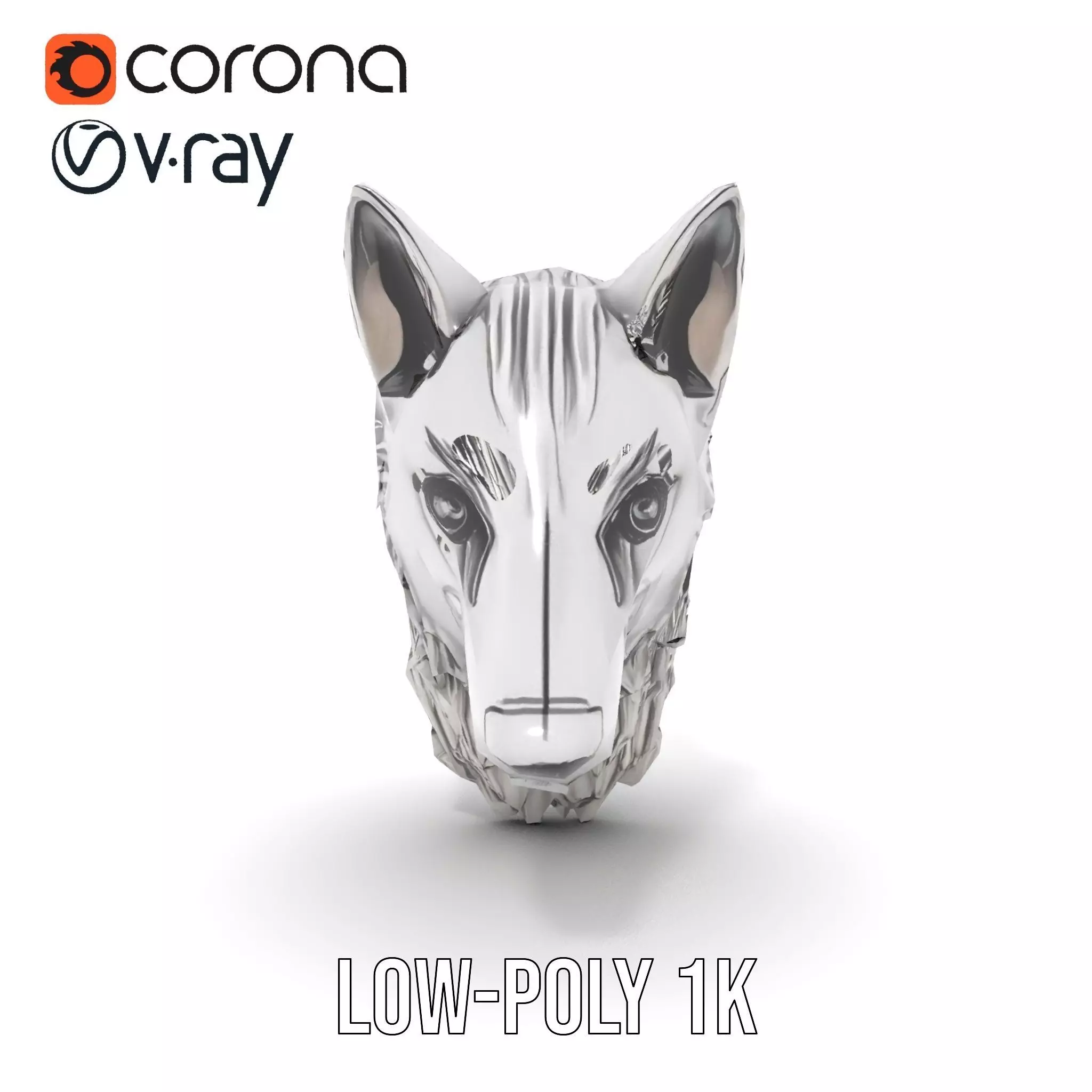 Silver Wolf Pendant model pack Low-poly 3D model_12