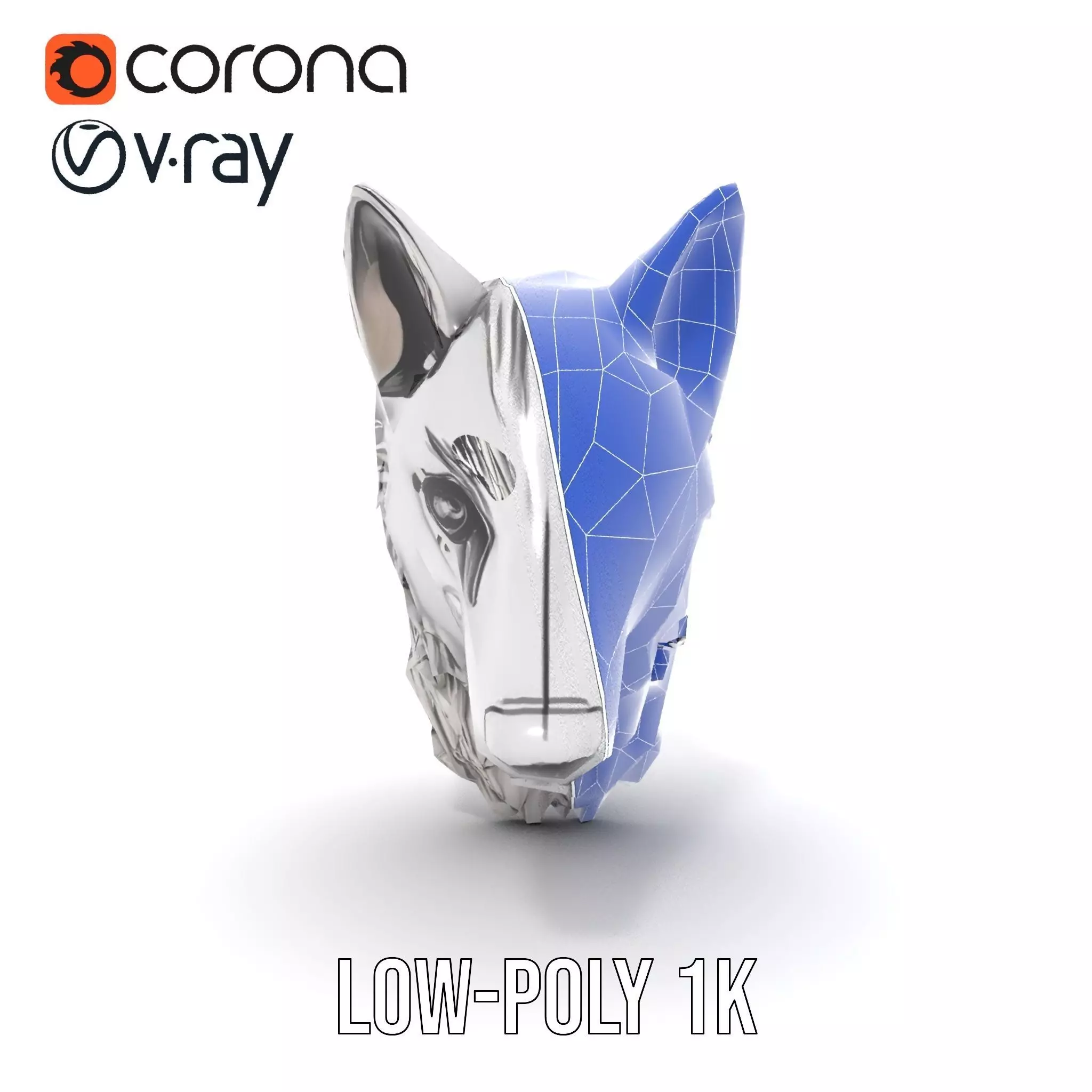 Silver Wolf Pendant model pack Low-poly 3D model_27