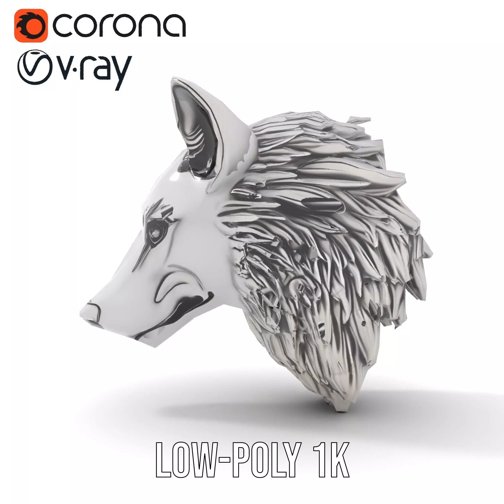 Silver Wolf Pendant model pack Low-poly 3D model_22