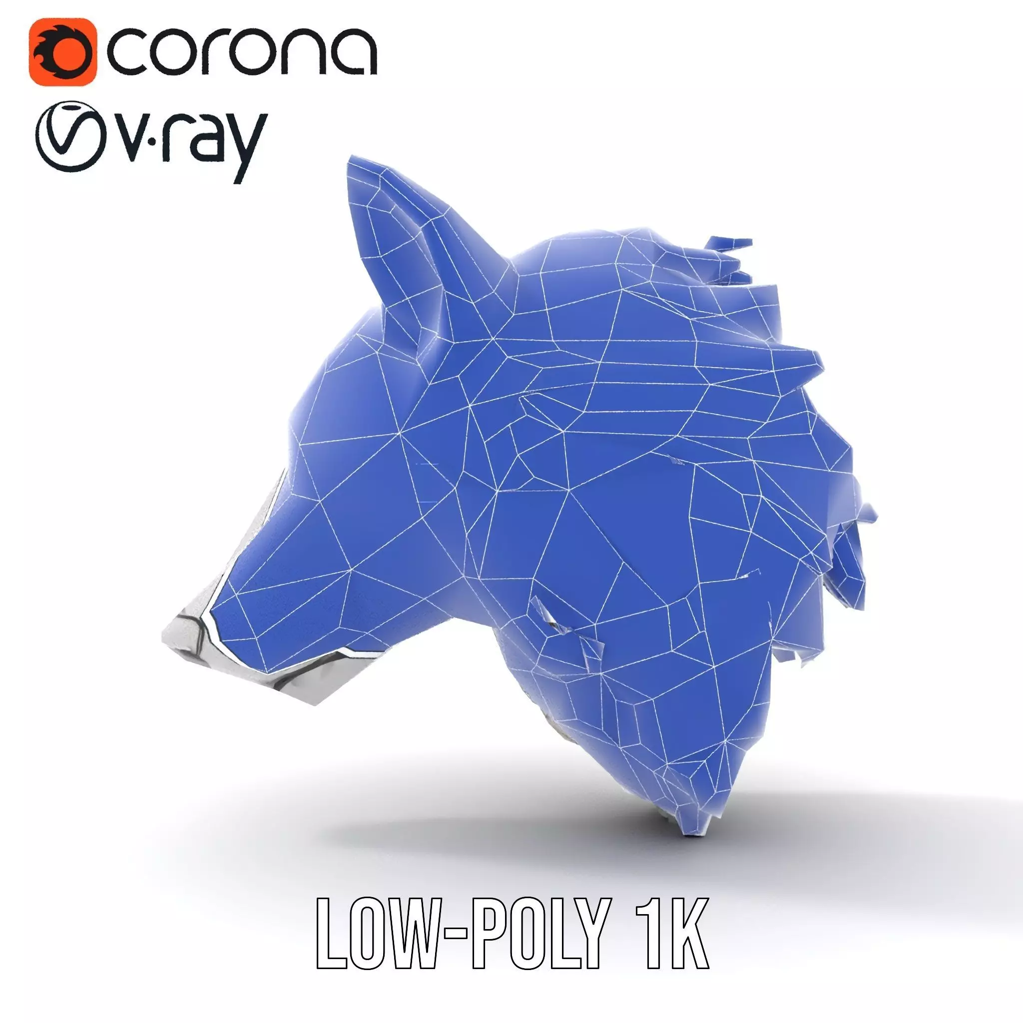 Silver Wolf Pendant model pack Low-poly 3D model_30