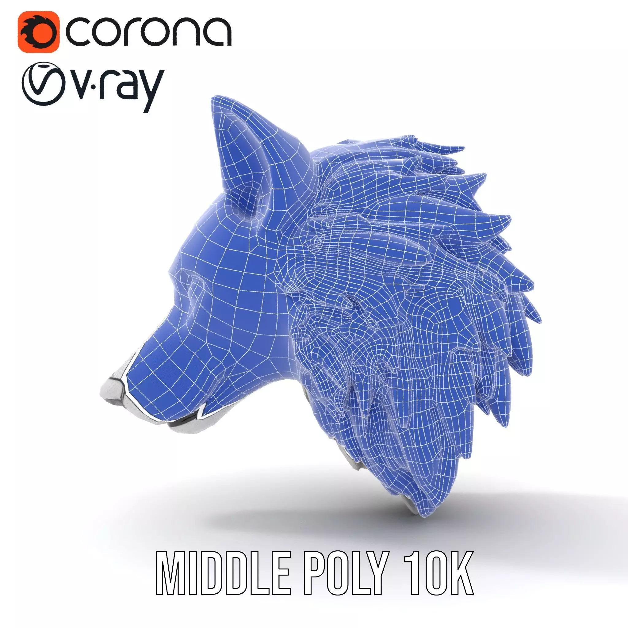 Silver Wolf Pendant model pack Low-poly 3D model_26