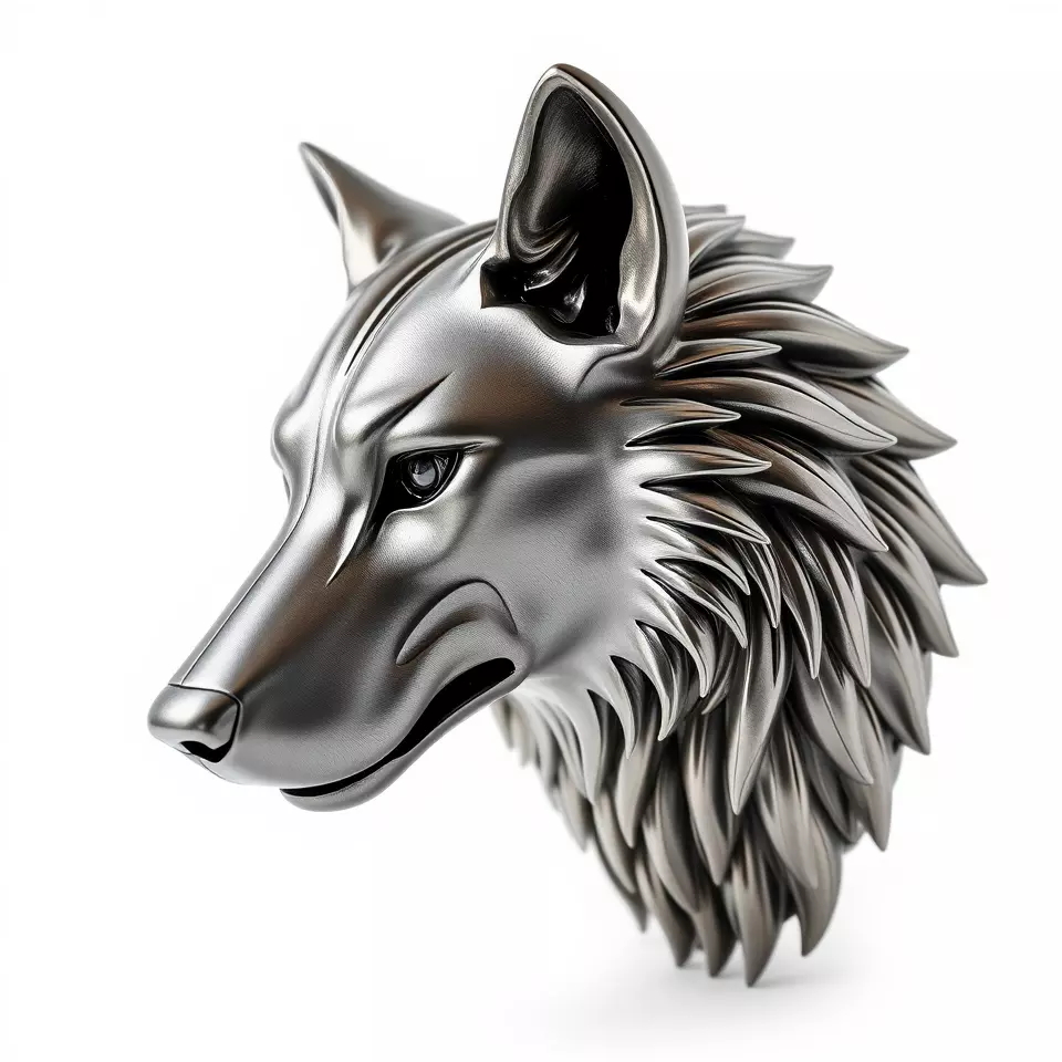 Silver Wolf Pendant model pack Low-poly 3D model_2