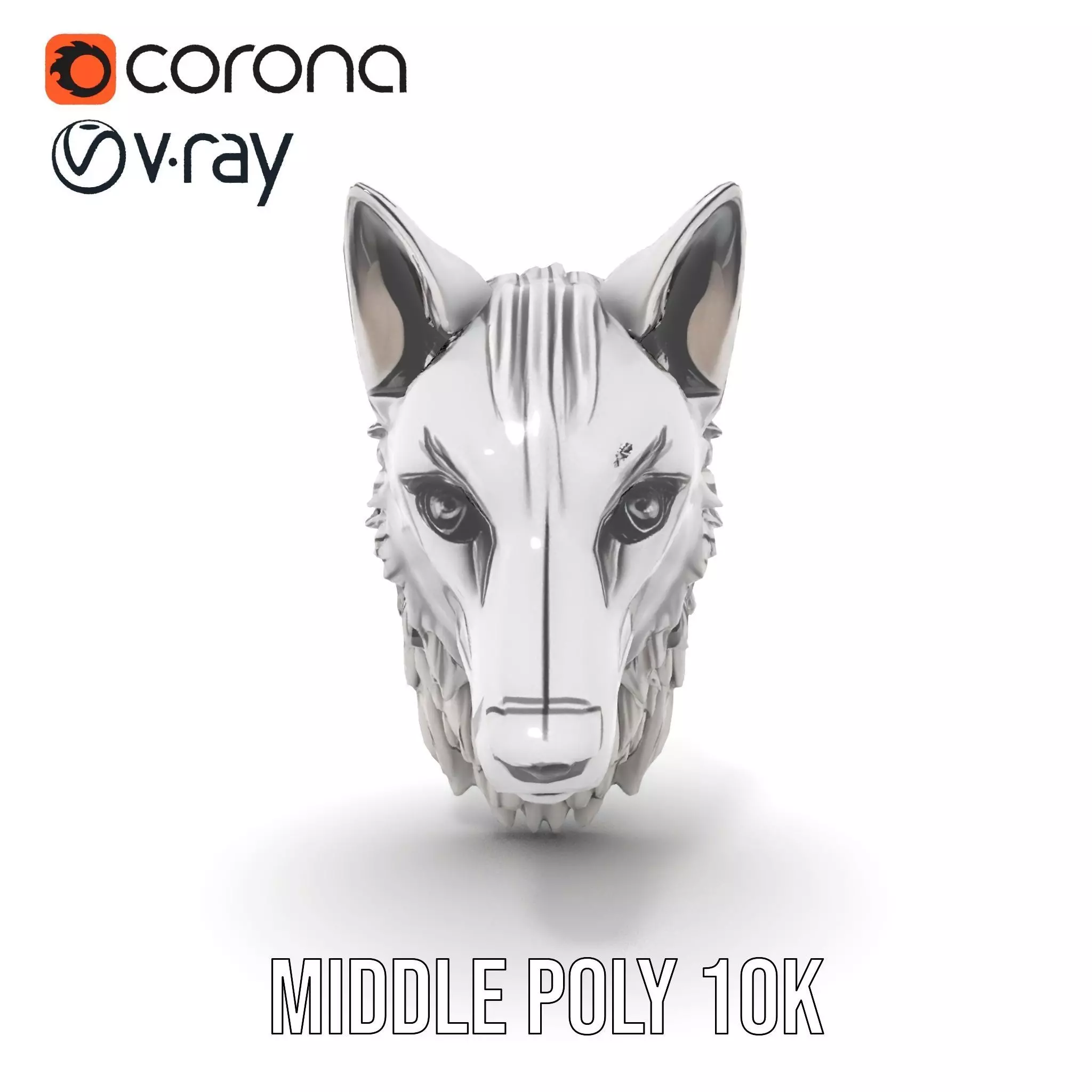 Silver Wolf Pendant model pack Low-poly 3D model_23
