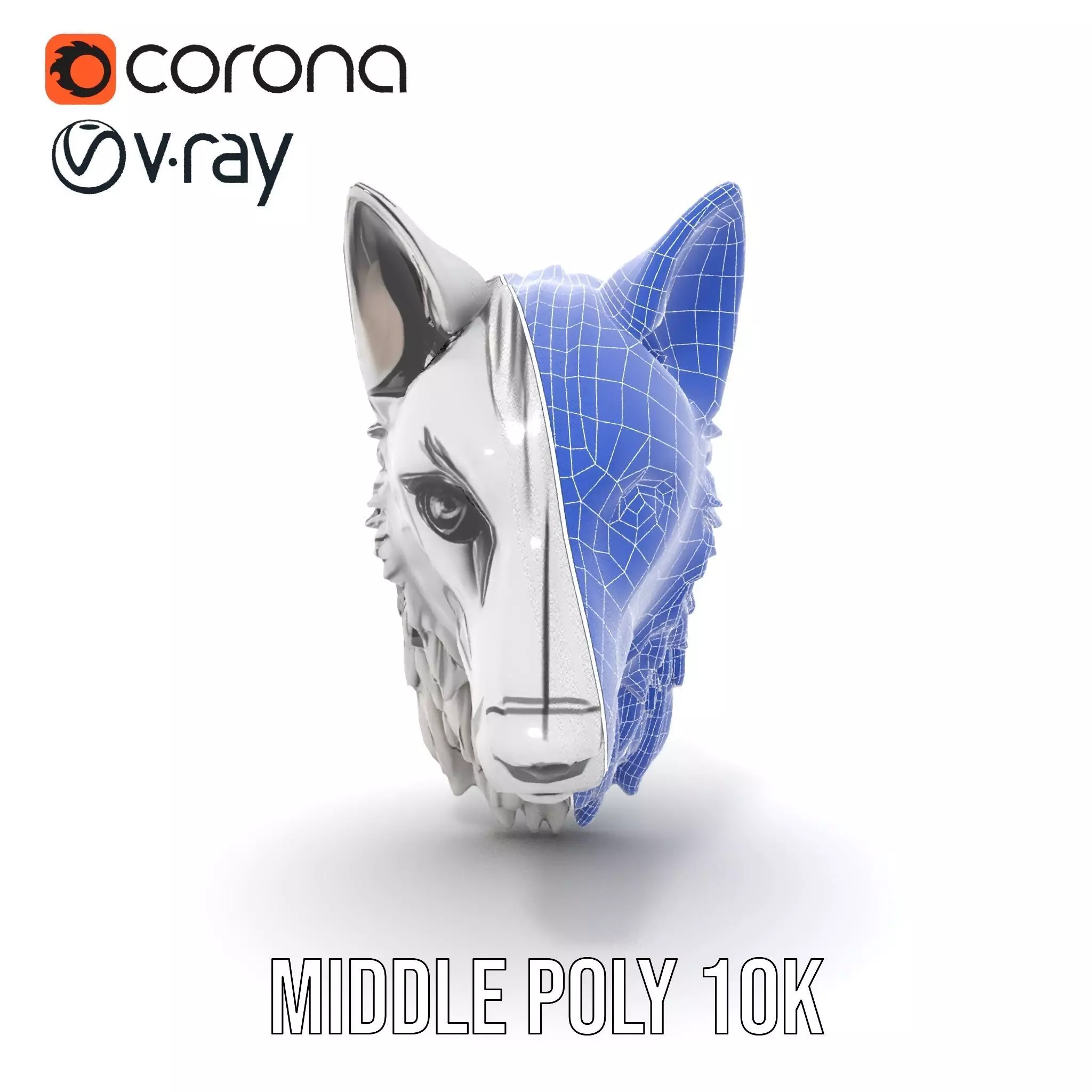 Silver Wolf Pendant model pack Low-poly 3D model_29