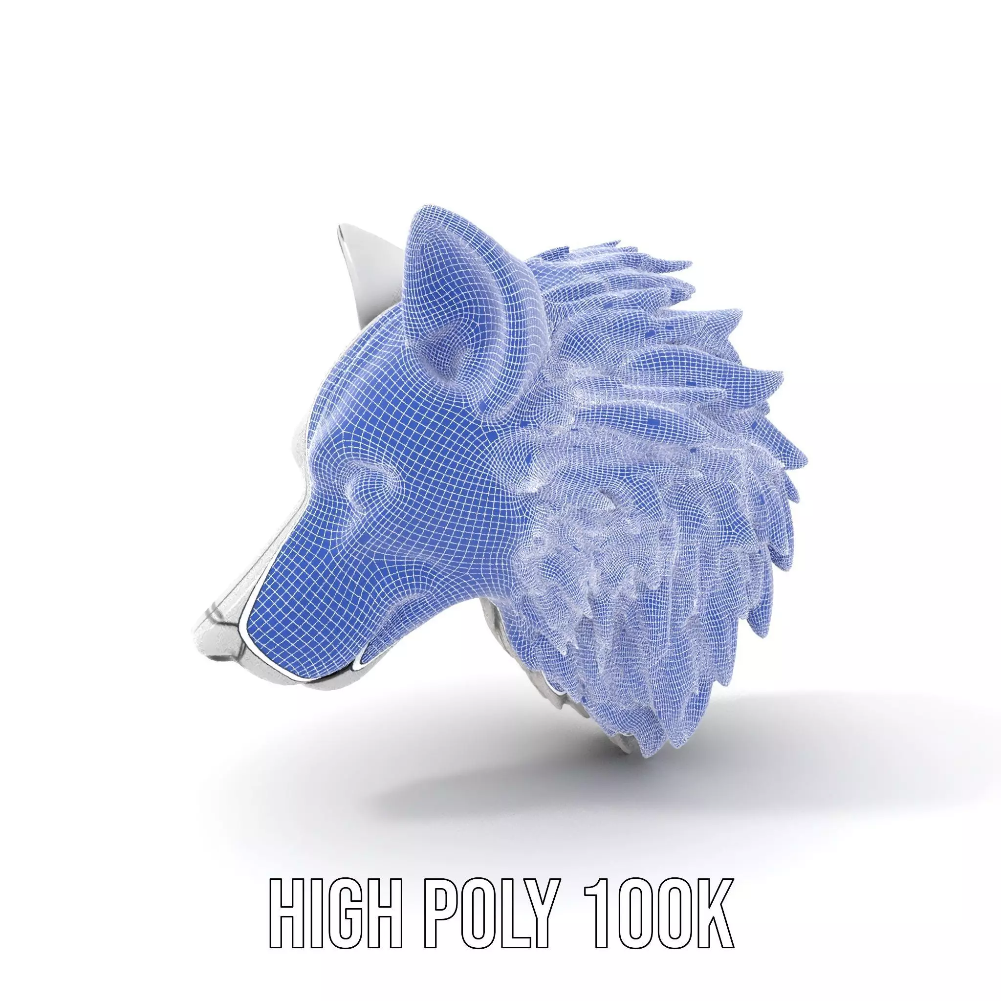 Silver Wolf Pendant model pack Low-poly 3D model_4