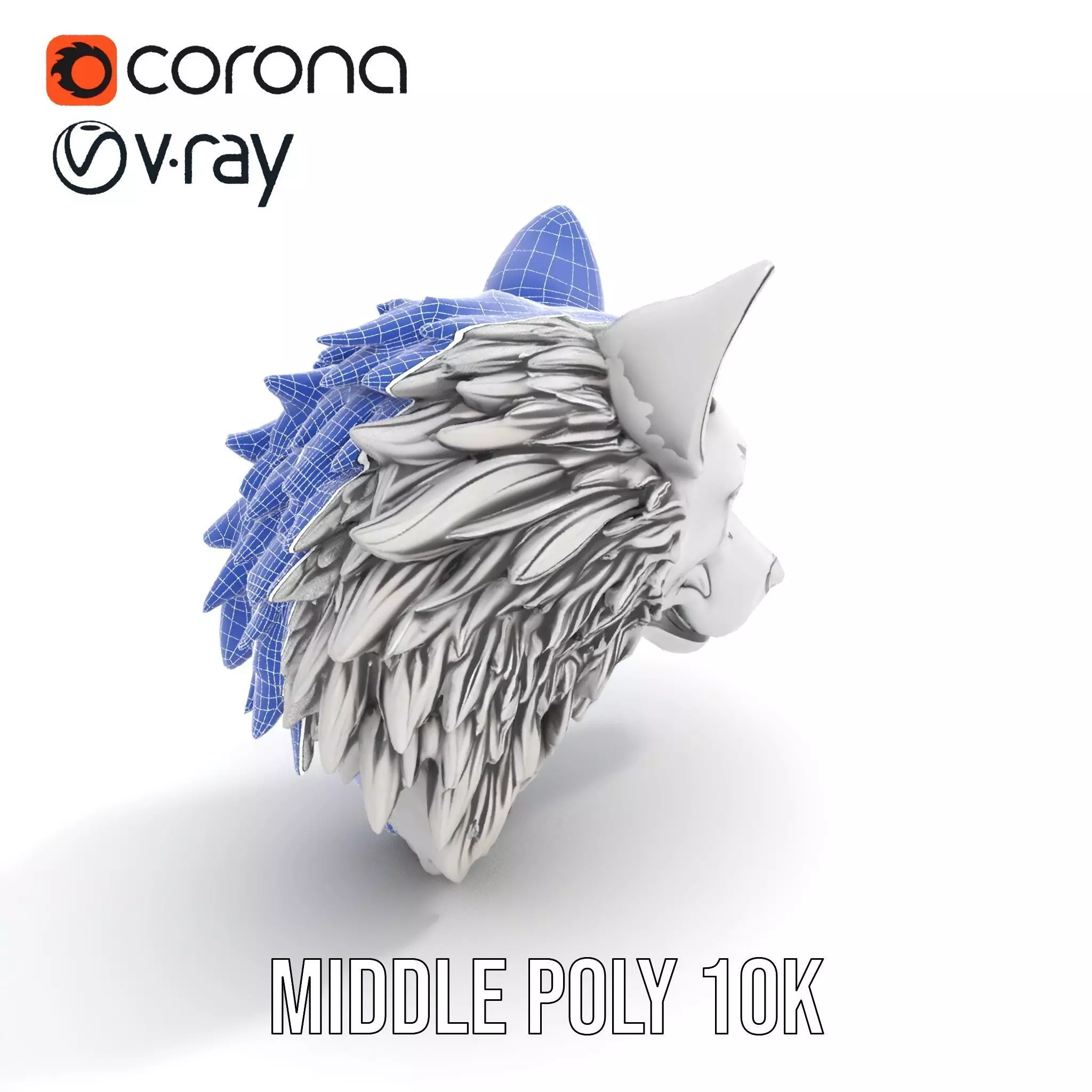 Silver Wolf Pendant model pack Low-poly 3D model_19