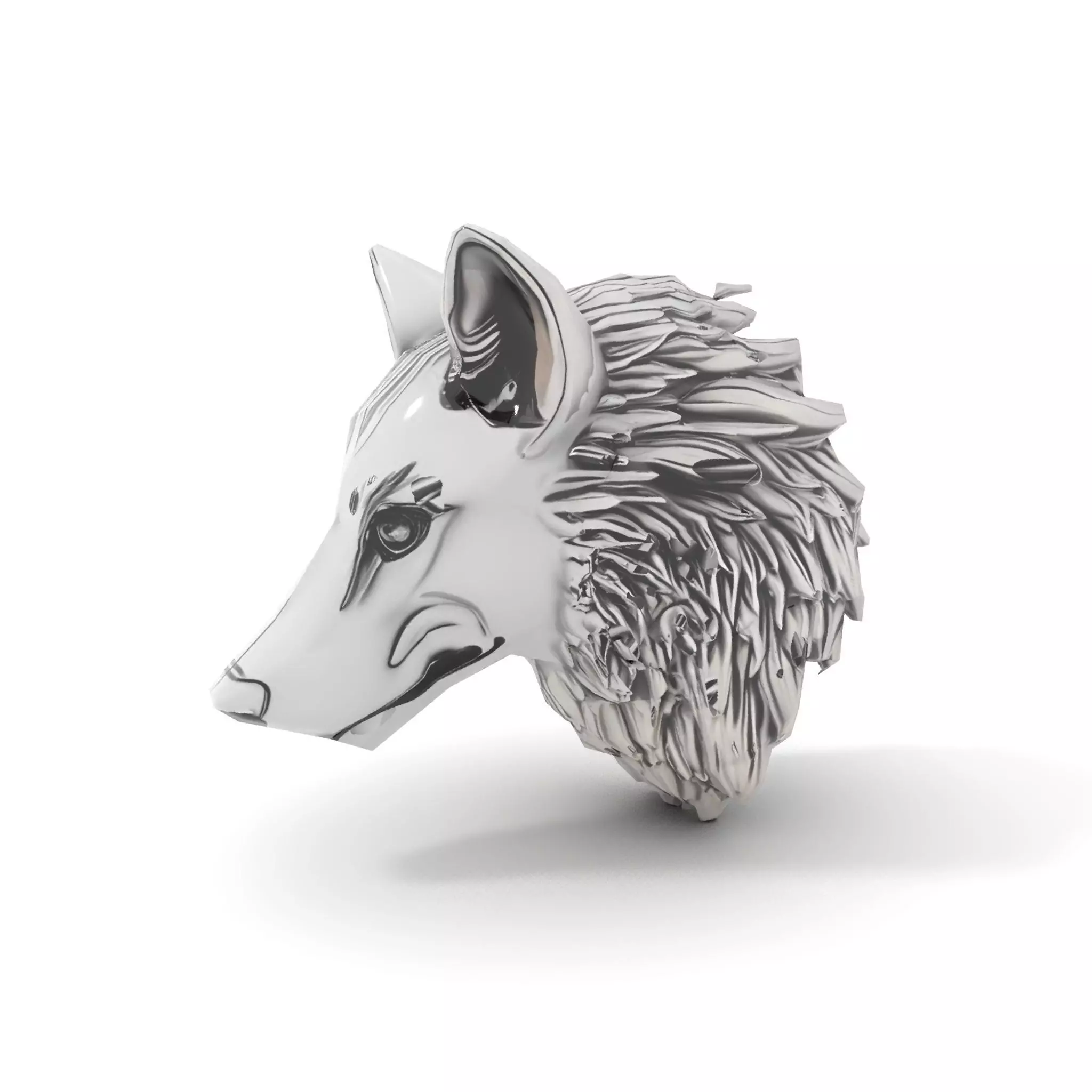 Silver Wolf Pendant model pack Low-poly 3D model_7