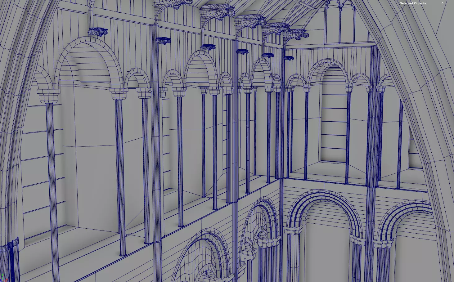 Cathedral FULL Transept Low-poly 3D model_13