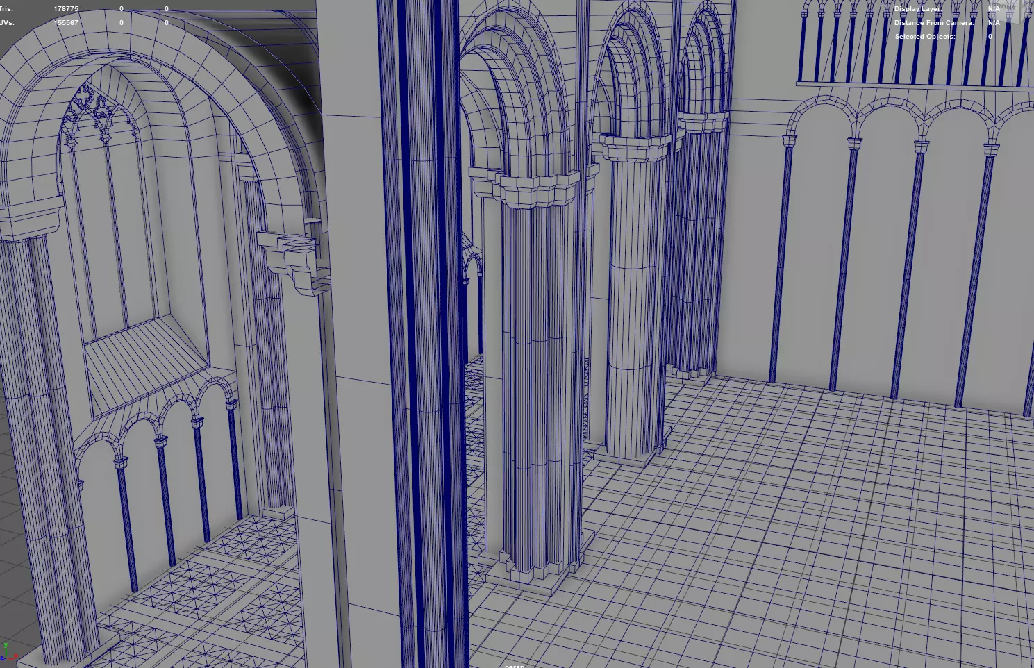 Cathedral FULL Transept Low-poly 3D model_14