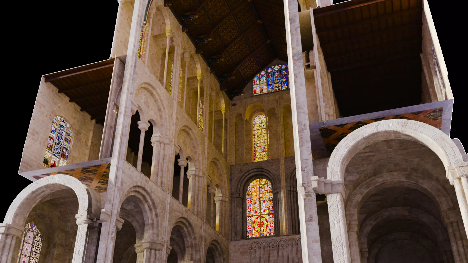 Cathedral FULL Transept Low-poly 3D model_6