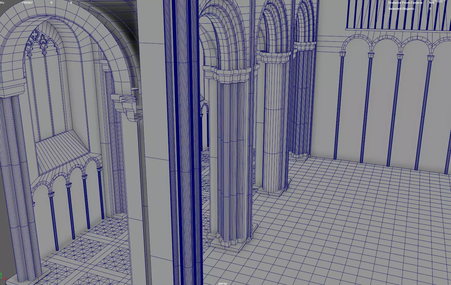 Cathedral FULL Transept Low-poly 3D model_15