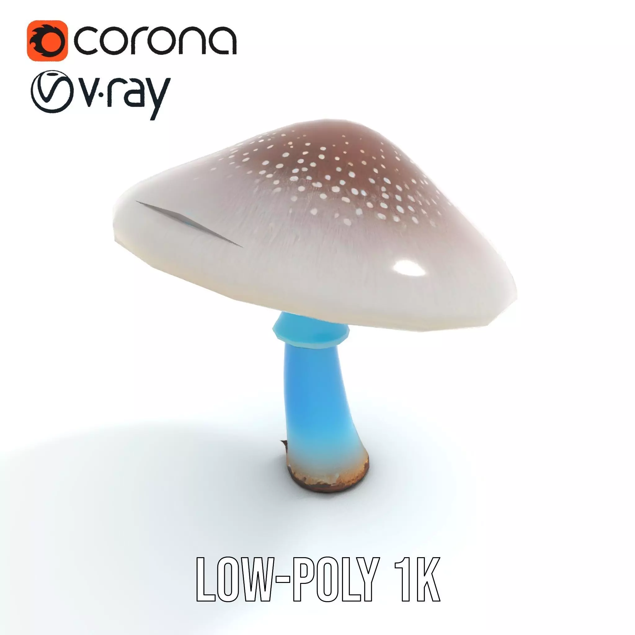 Luminous Blue Mushroom model pack Low-poly 3D model_16