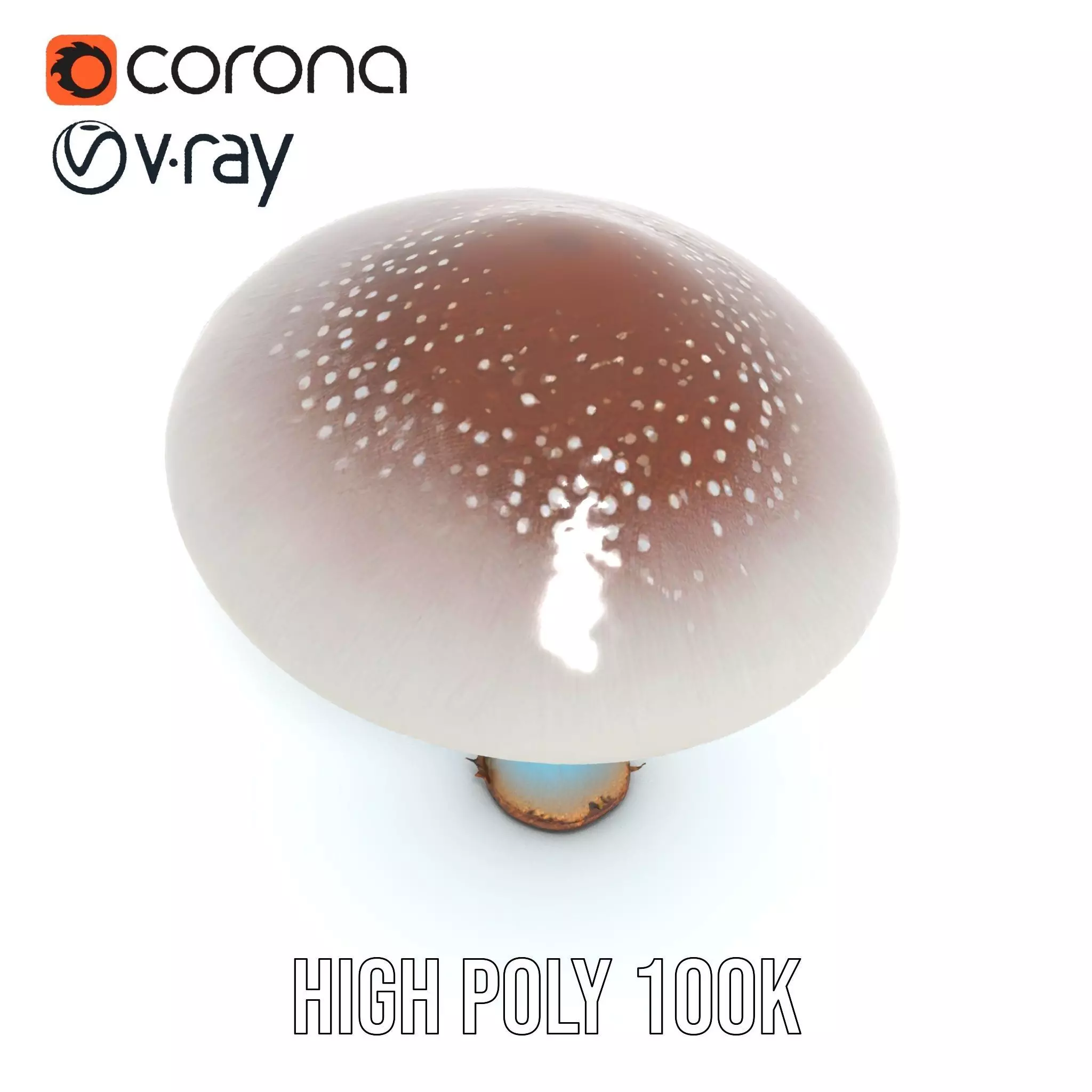 Luminous Blue Mushroom model pack Low-poly 3D model_32