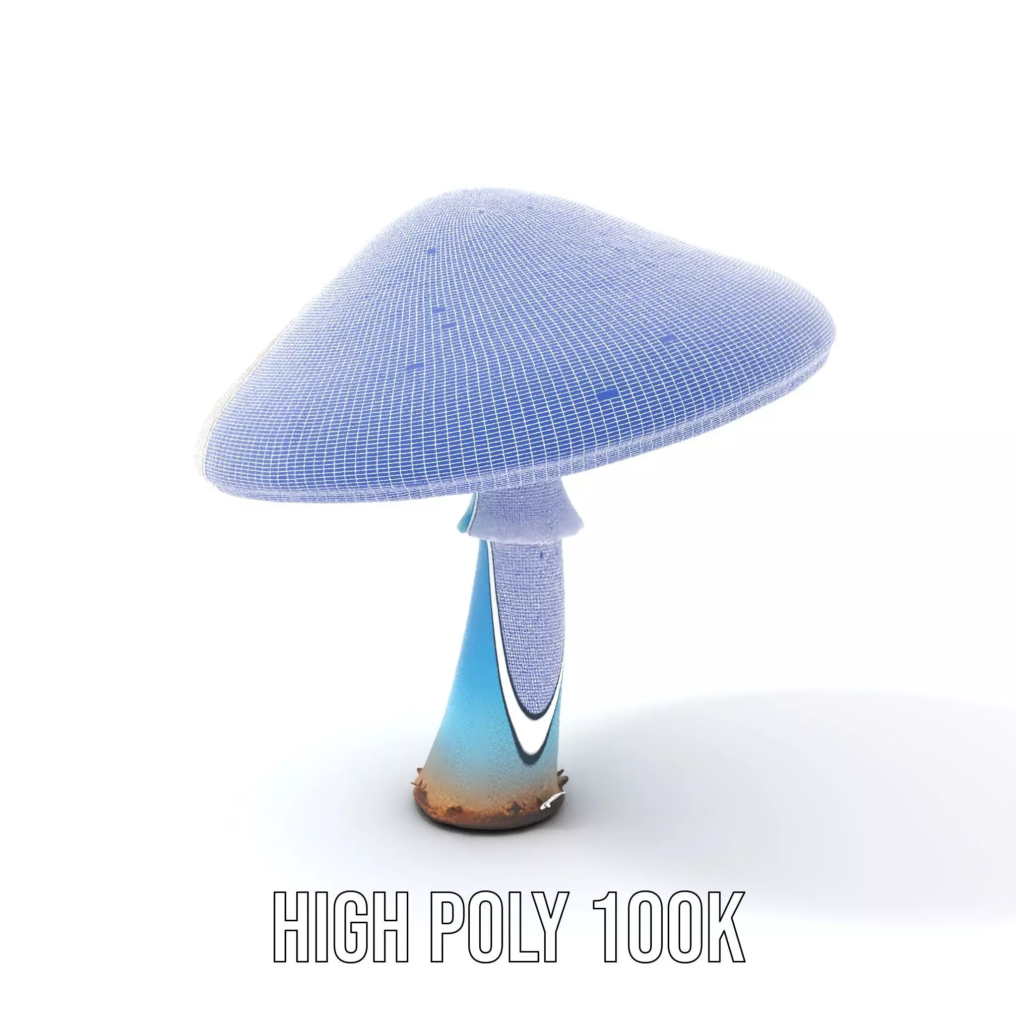 Luminous Blue Mushroom model pack Low-poly 3D model_4