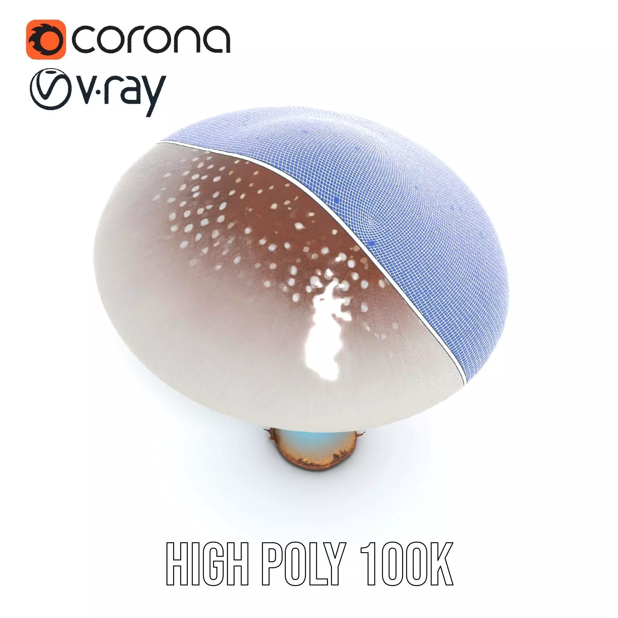 Luminous Blue Mushroom model pack Low-poly 3D model_31