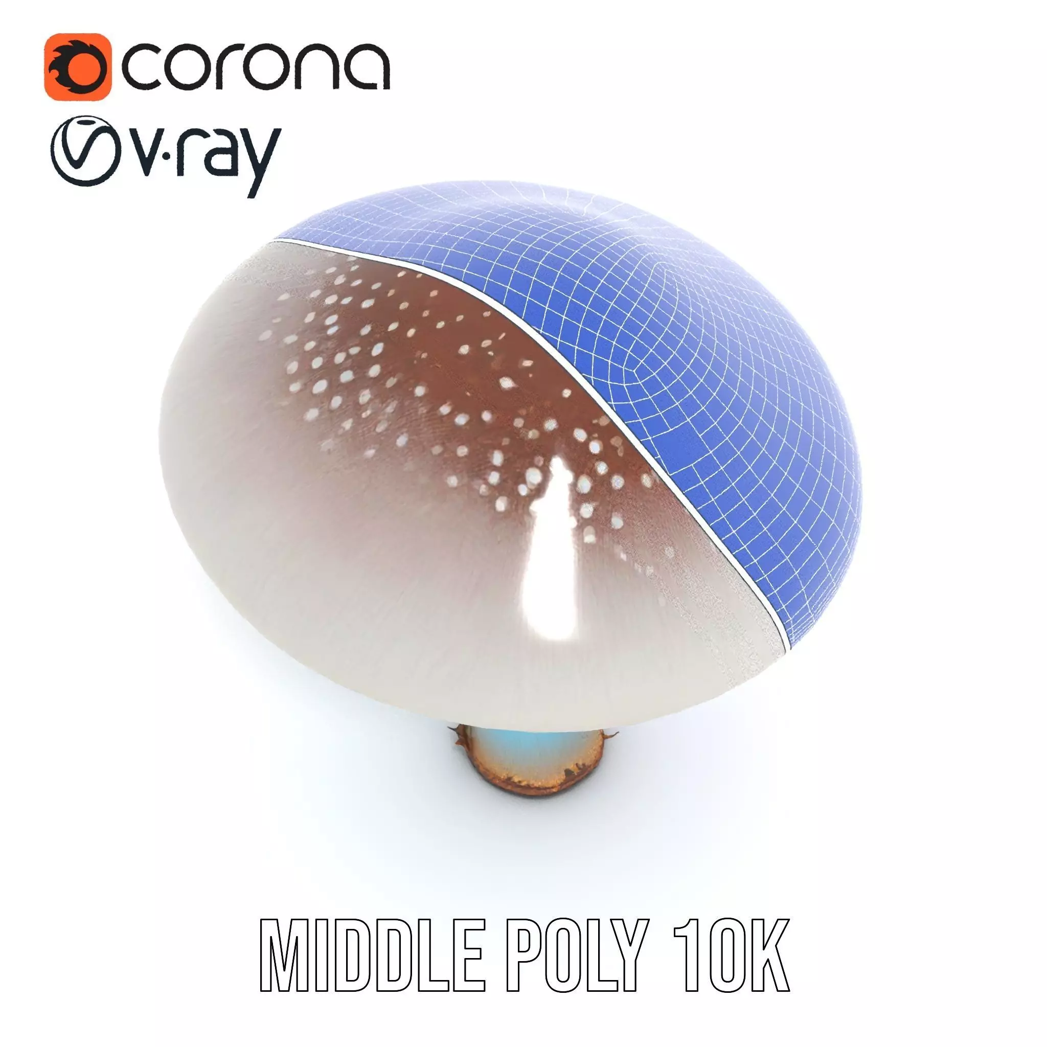 Luminous Blue Mushroom model pack Low-poly 3D model_26