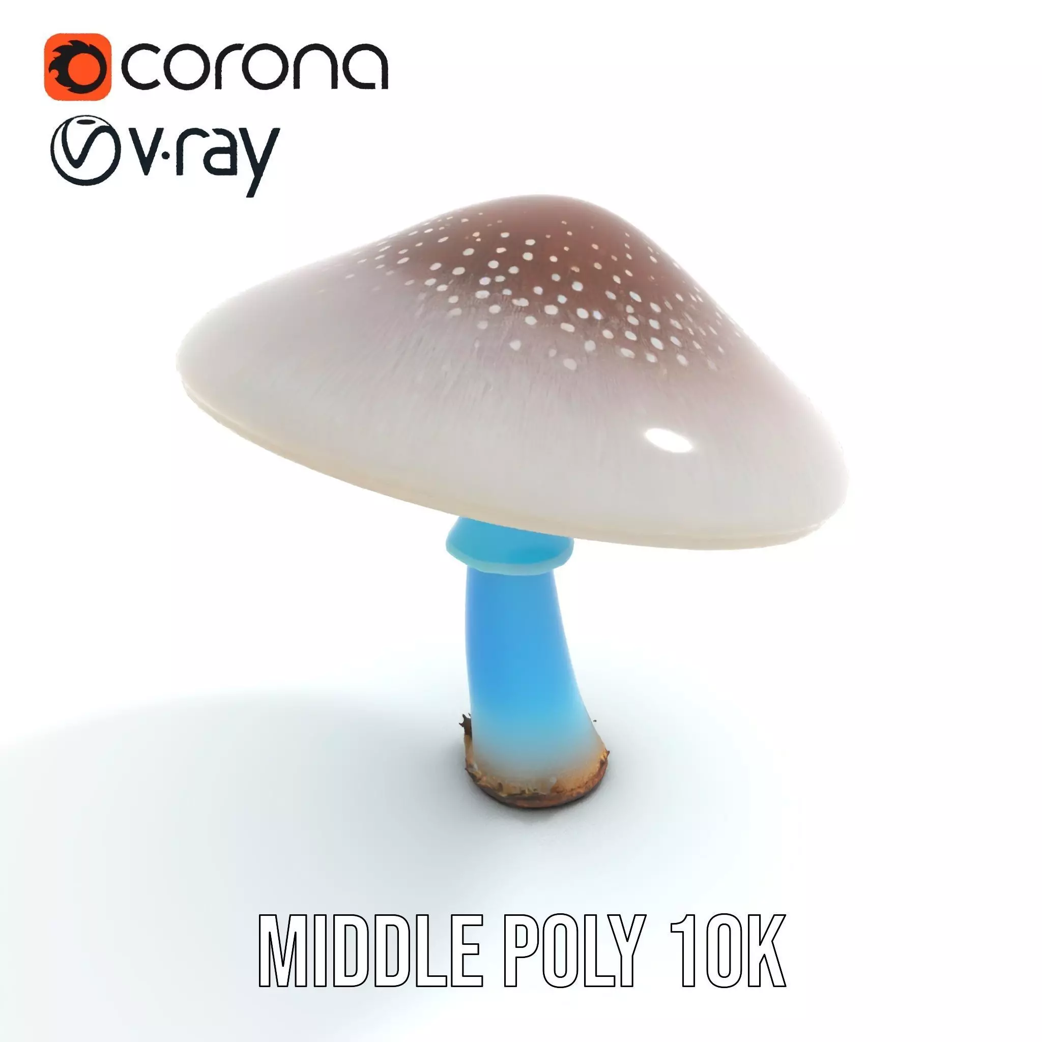 Luminous Blue Mushroom model pack Low-poly 3D model_5
