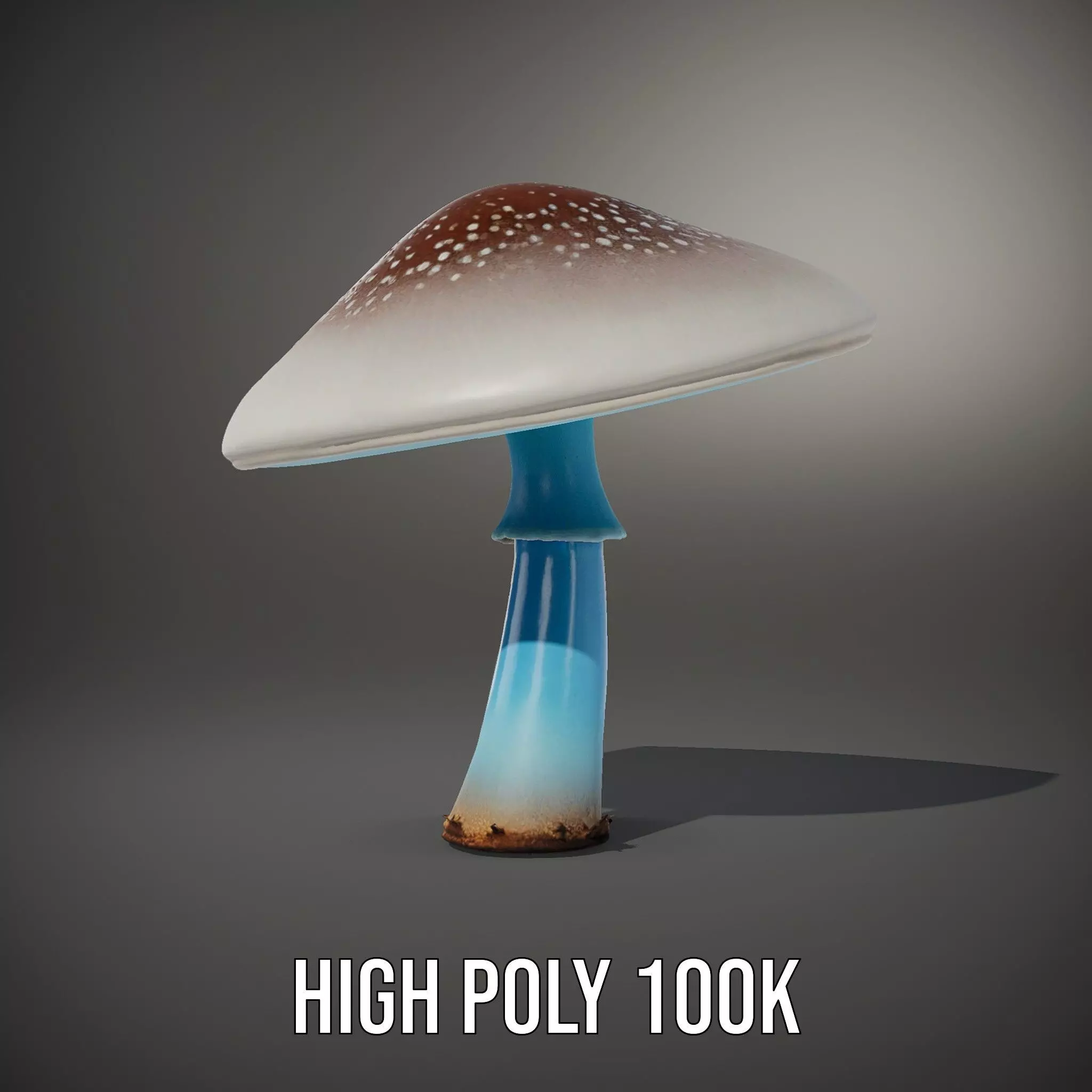 Luminous Blue Mushroom model pack Low-poly 3D model_8