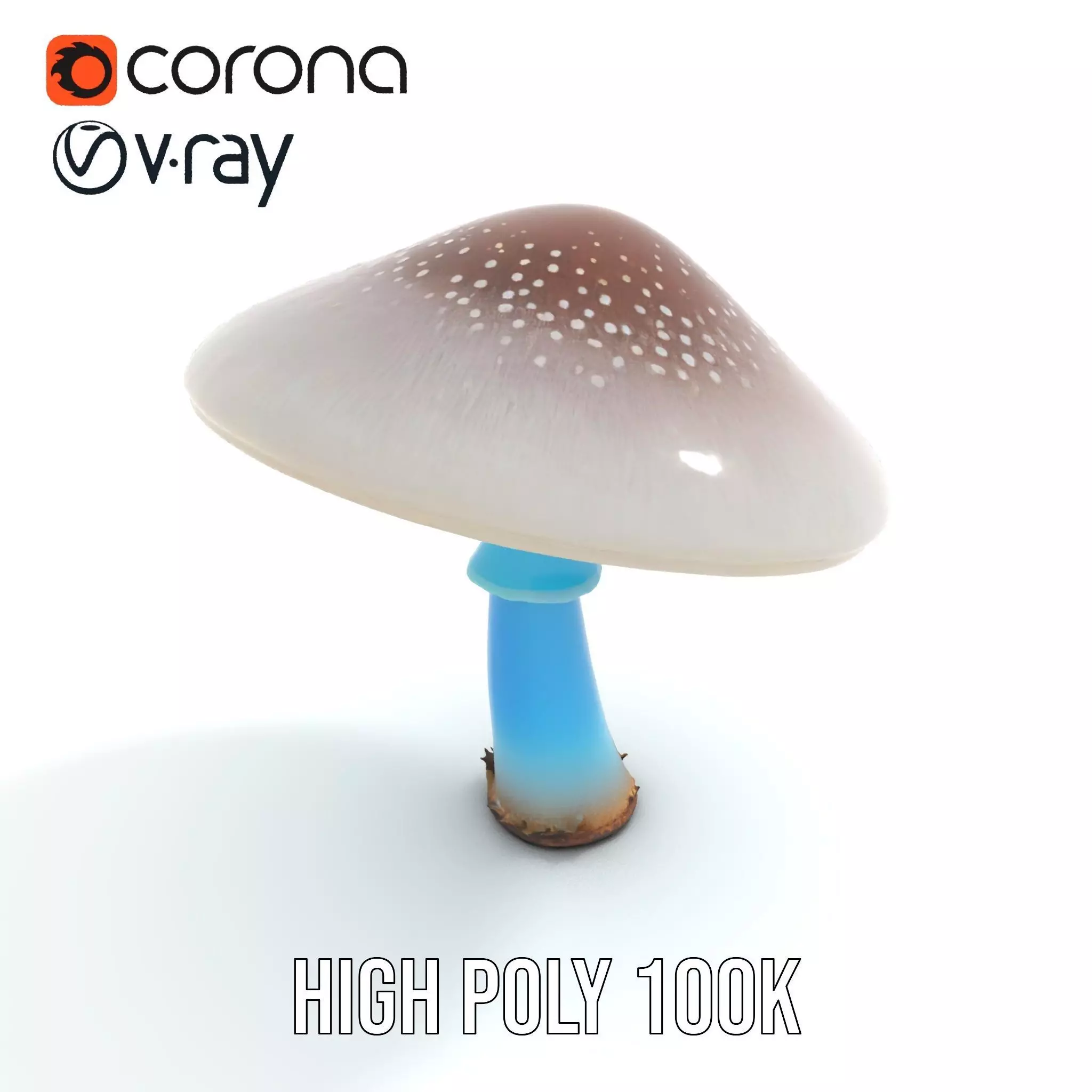 Luminous Blue Mushroom model pack Low-poly 3D model_25
