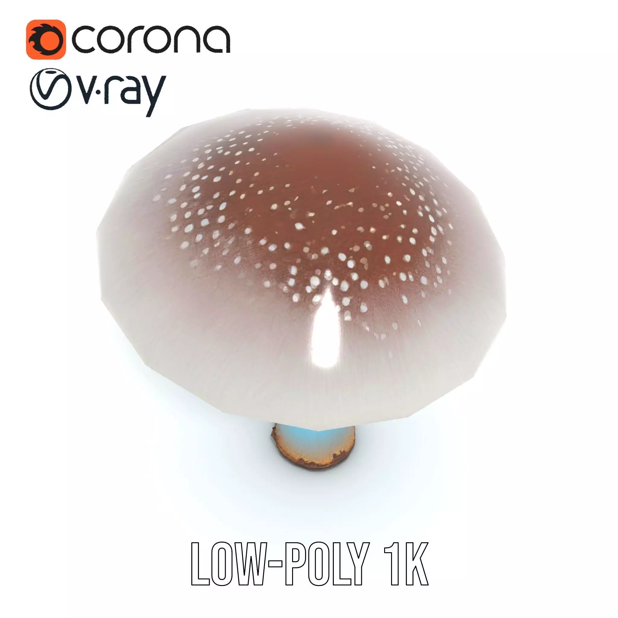 Luminous Blue Mushroom model pack Low-poly 3D model_24