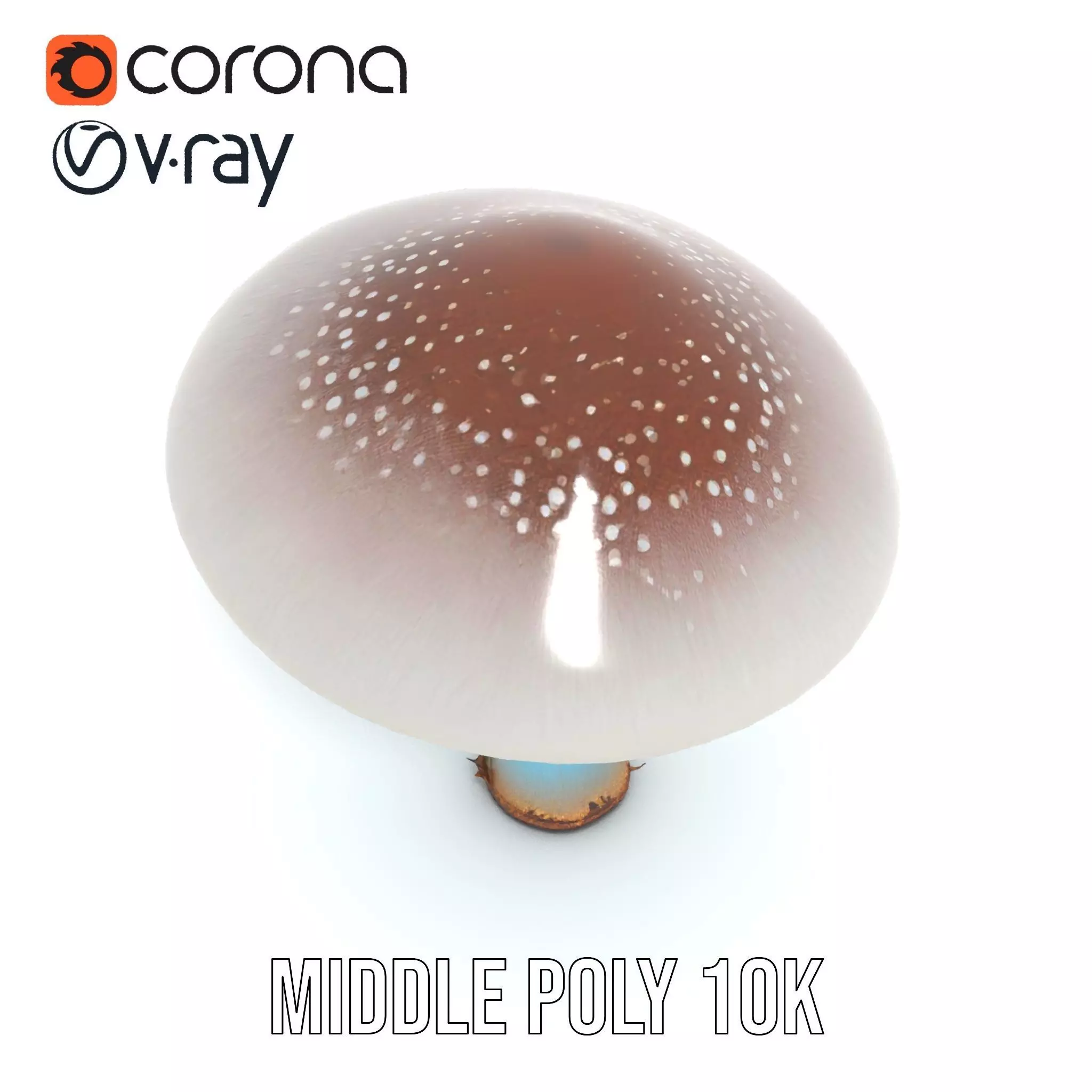 Luminous Blue Mushroom model pack Low-poly 3D model_11