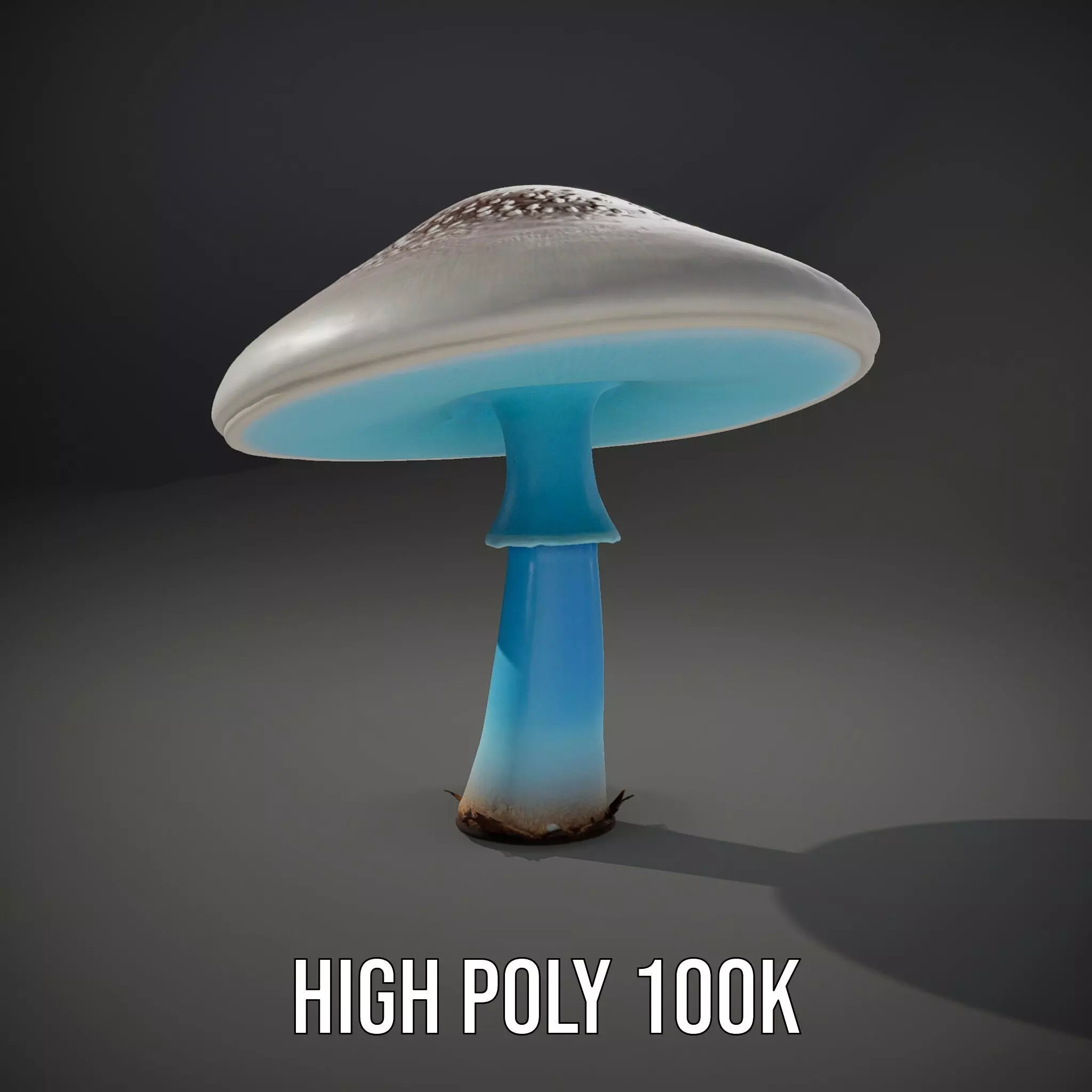 Luminous Blue Mushroom model pack Low-poly 3D model_10