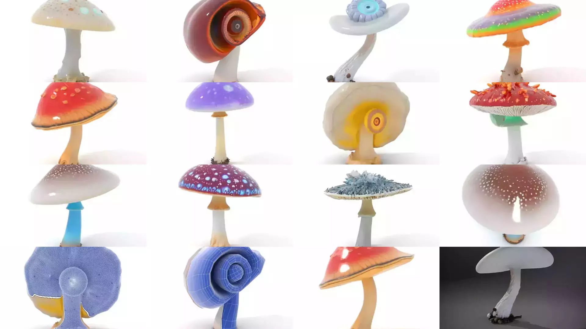 Glowing Mushrooms Universe 3D Model Collection_31