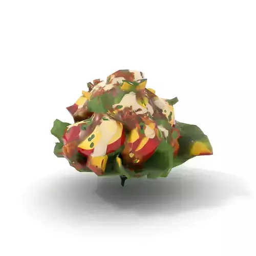 Fresh Apple Walnut Salad model pack Low-poly 3D model 7