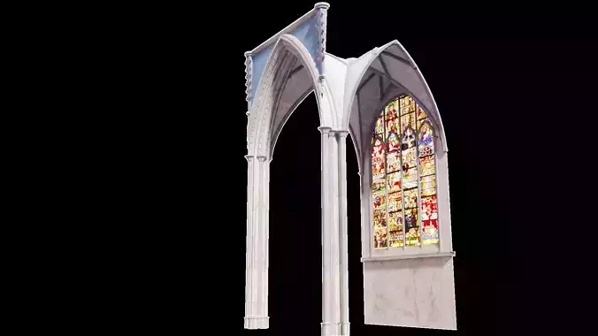 Gothic Nave Stained Glass Bottom - ONLY