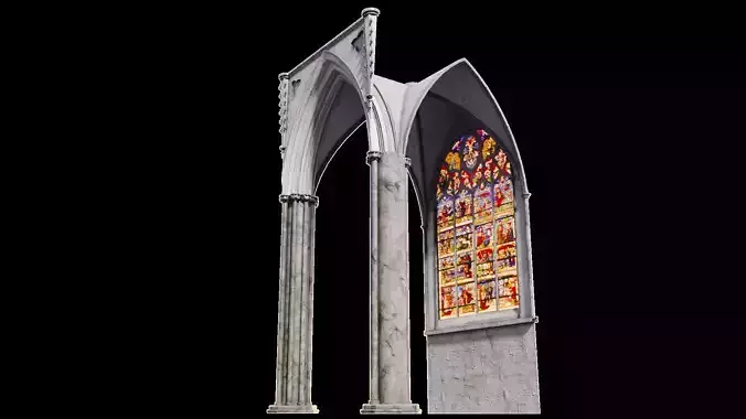 Gothic Nave Stained Glass Bottom 02 - ONLY