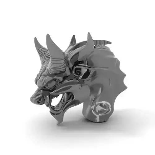 Black Obsidian Demon Bust model pack Low-poly 3D model