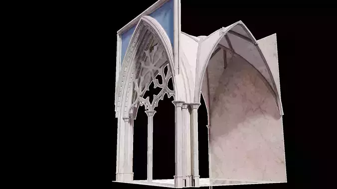 Gothic Nave Stained Glass Middle - ONLY