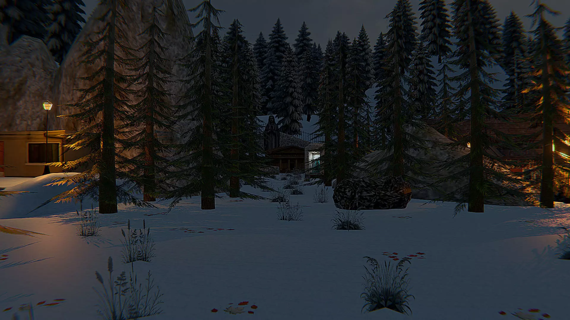 Snowy Vilage PS1 Environment Free low-poly 3D model