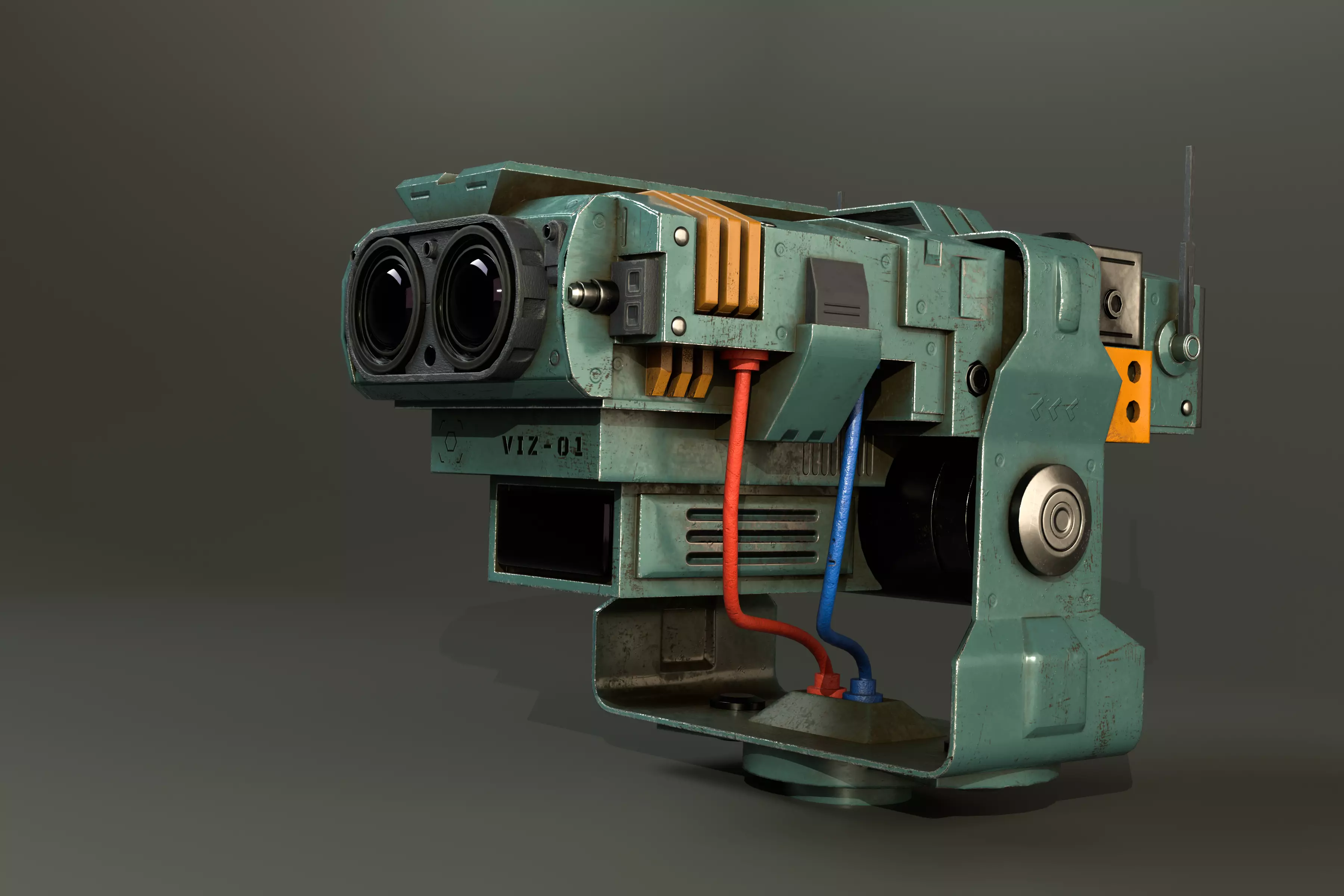 Tank Thermal Imager Low-poly 3D model_0