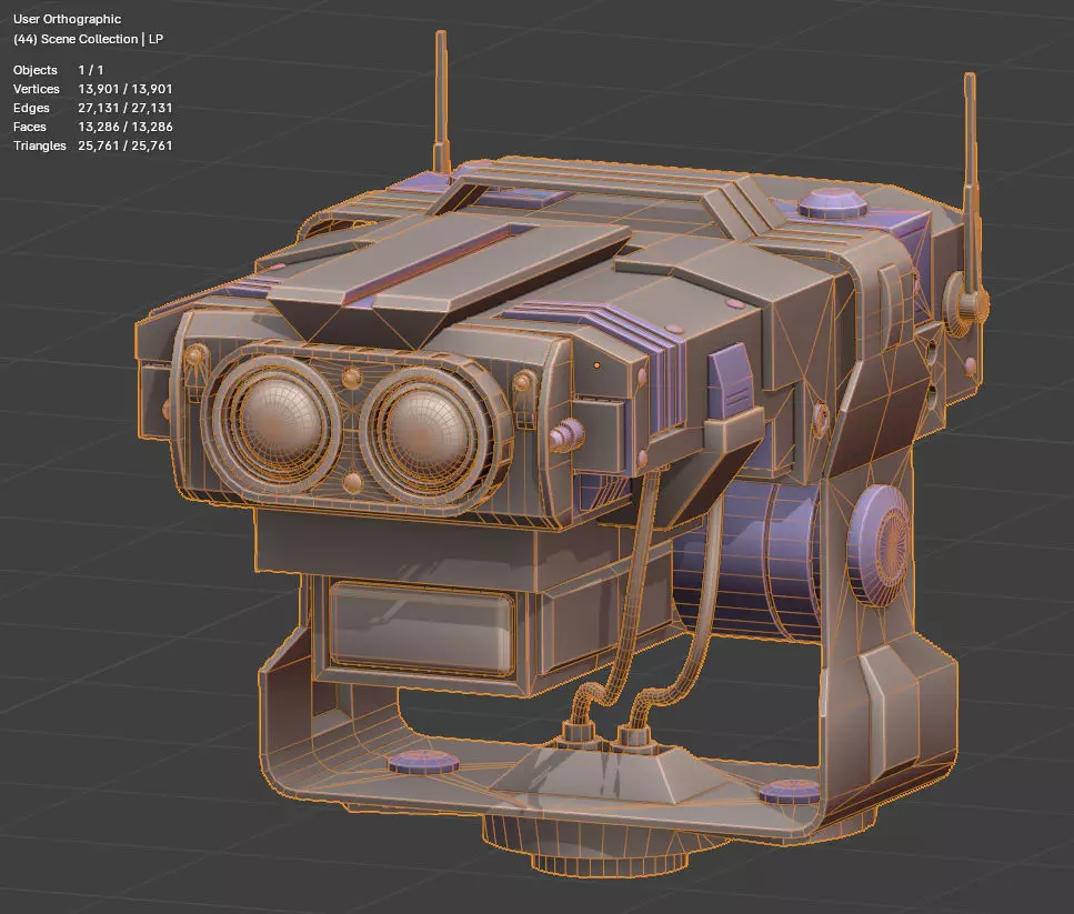Tank Thermal Imager Low-poly 3D model_2