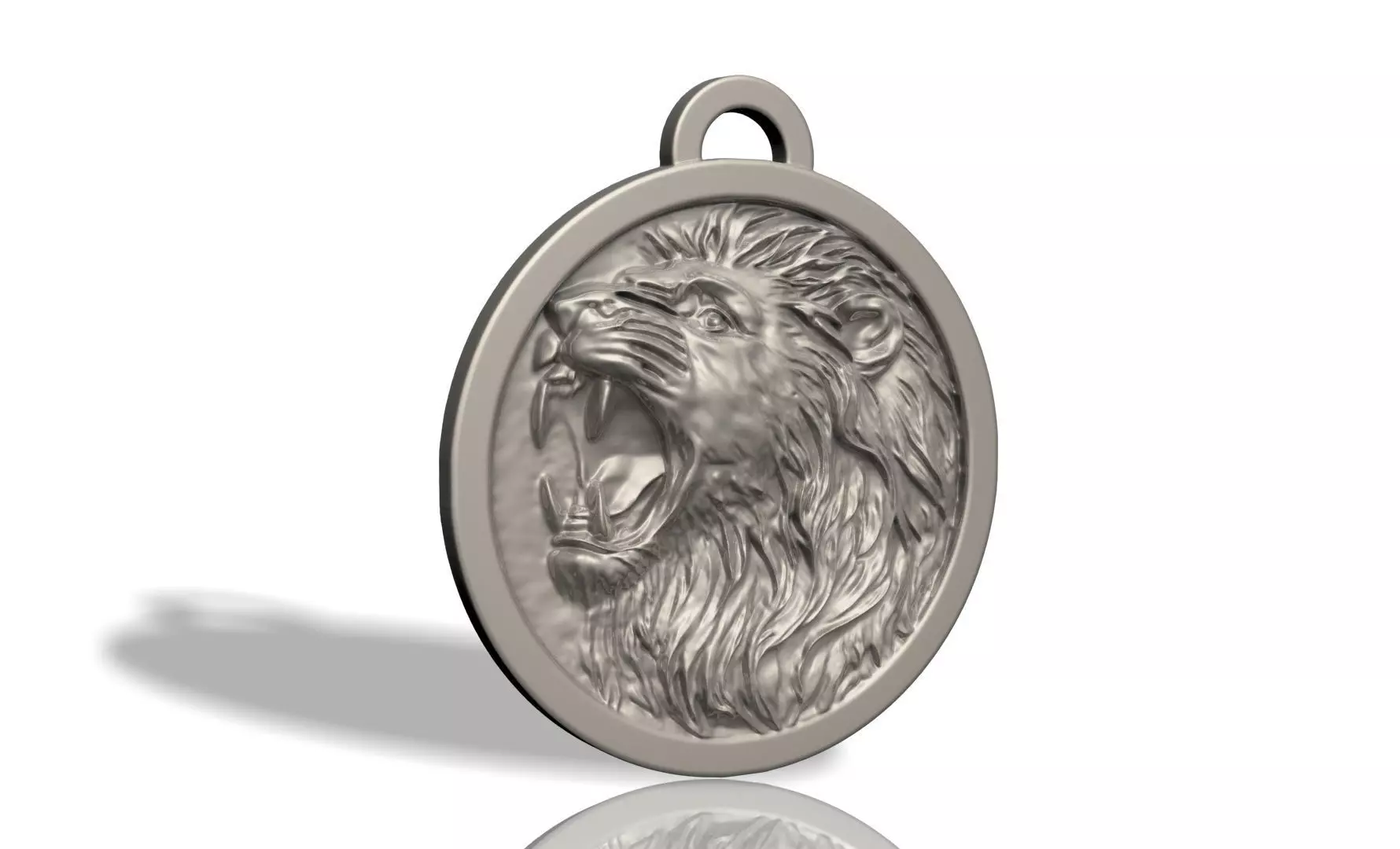 LION HEAD SCULPTURE JEWELRY PENDANT 3D print model_1
