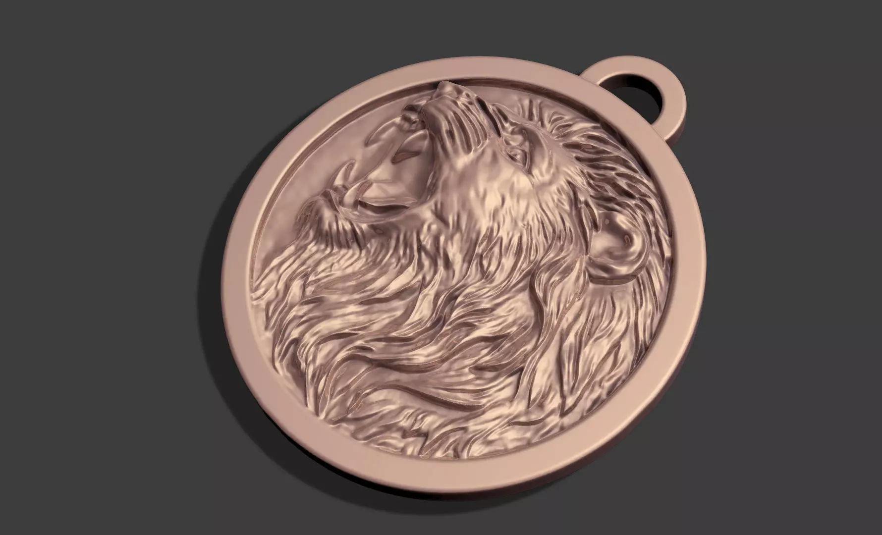 LION HEAD SCULPTURE JEWELRY PENDANT 3D print model_4