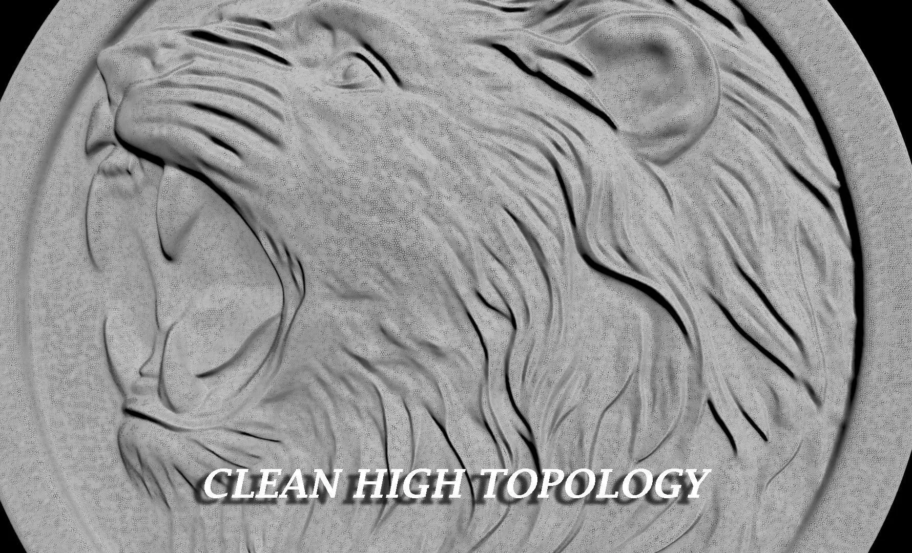 LION HEAD SCULPTURE JEWELRY PENDANT 3D print model_6