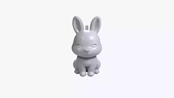Cute Rabbit Keychain Charm 3D Printable STL Model