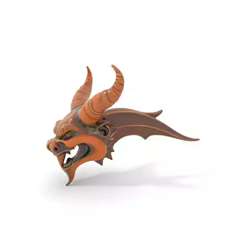 Bronze Demon Wall Sculpture model pack Low-poly 3D model