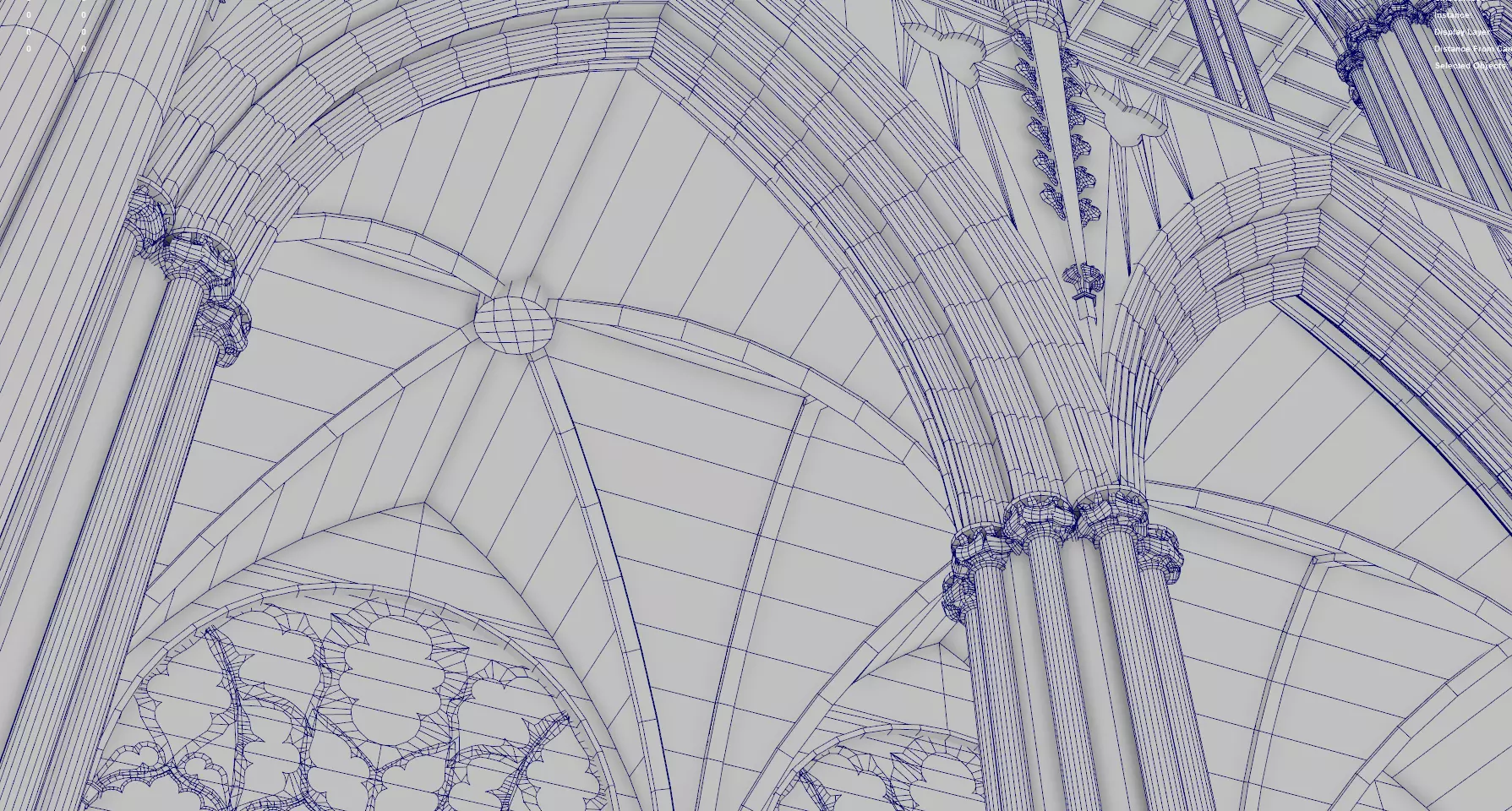 Cathedral FULL Gothic Nave  Low-poly 3D model_44