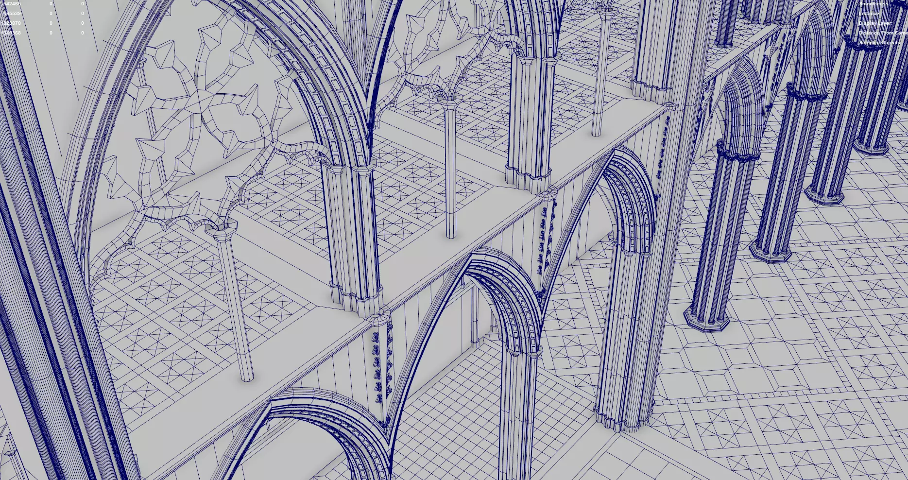 Cathedral FULL Gothic Nave  Low-poly 3D model_38