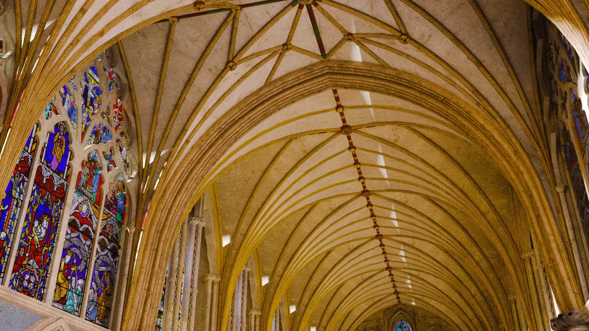 Cathedral FULL Gothic Nave  Low-poly 3D model_37