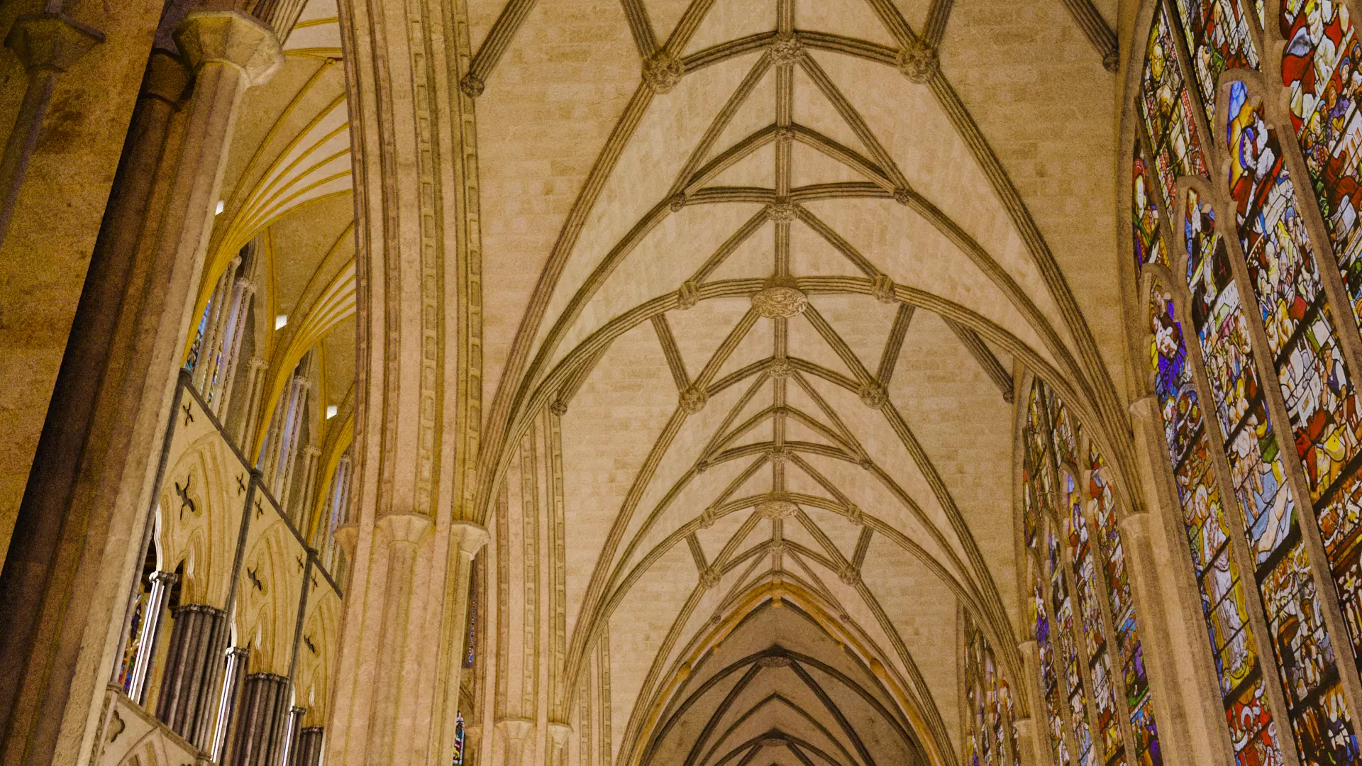 Cathedral FULL Gothic Nave  Low-poly 3D model_36