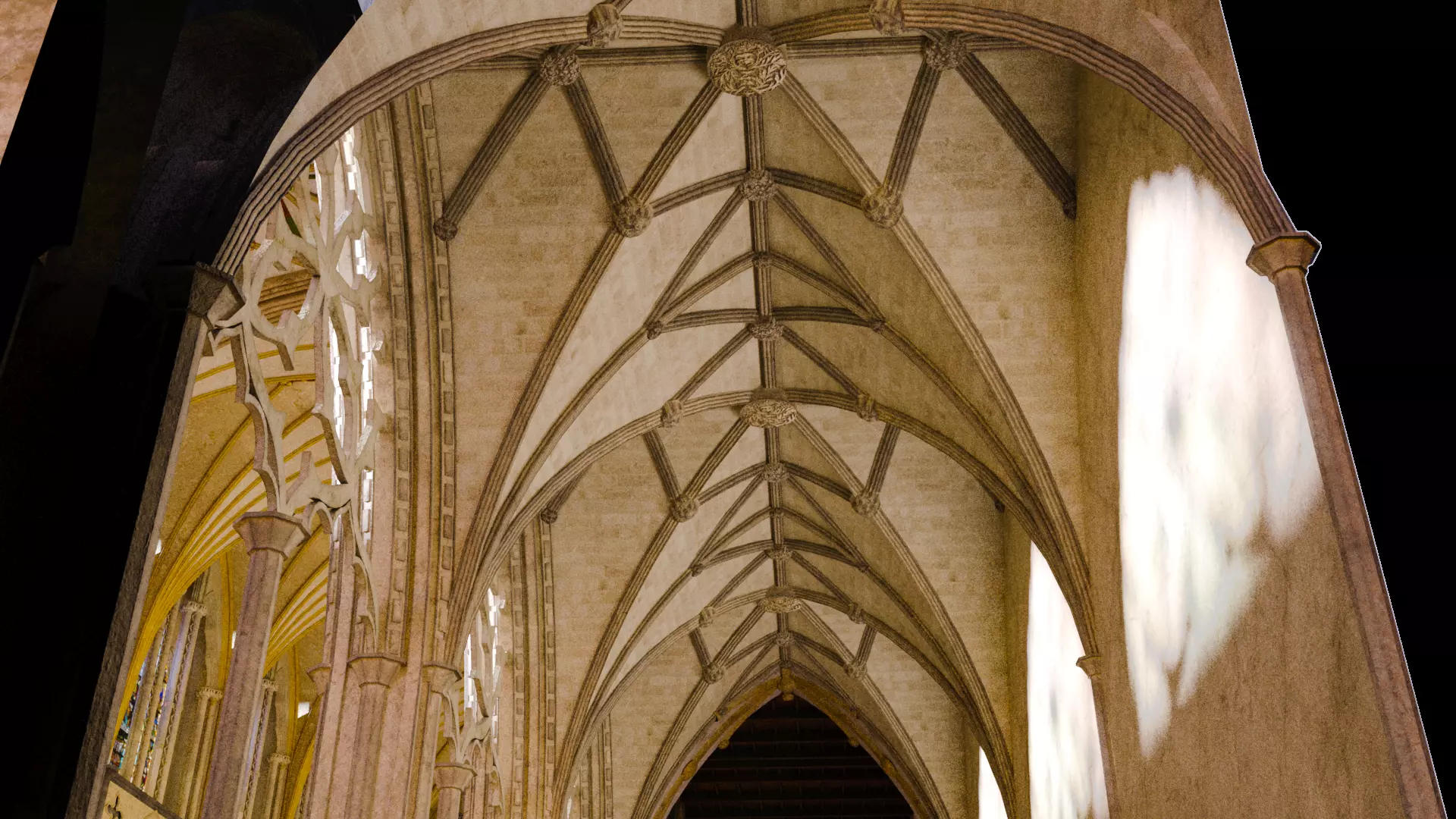 Cathedral FULL Gothic Nave  Low-poly 3D model_35