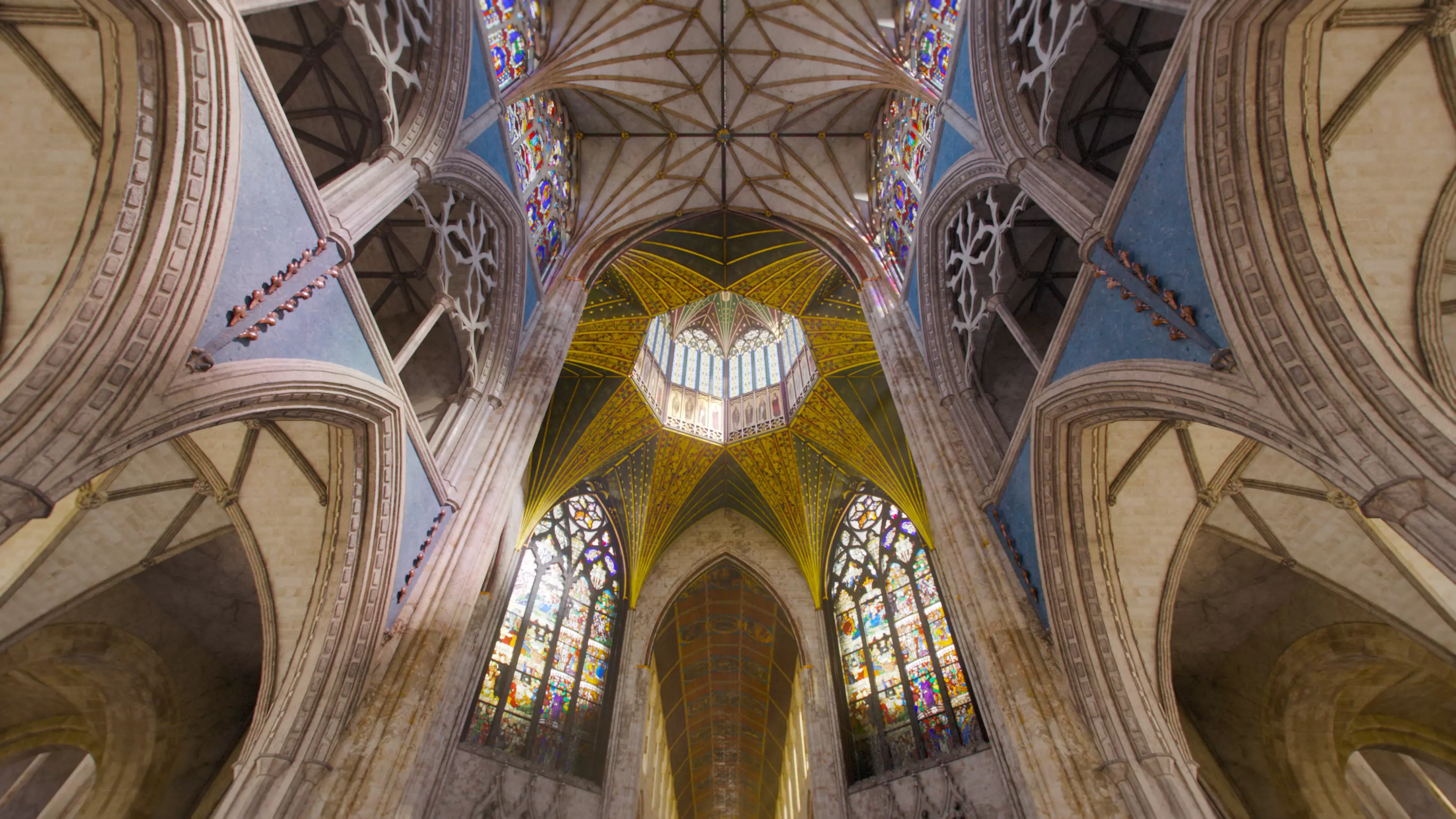 Cathedral FULL Gothic Nave  Low-poly 3D model_34