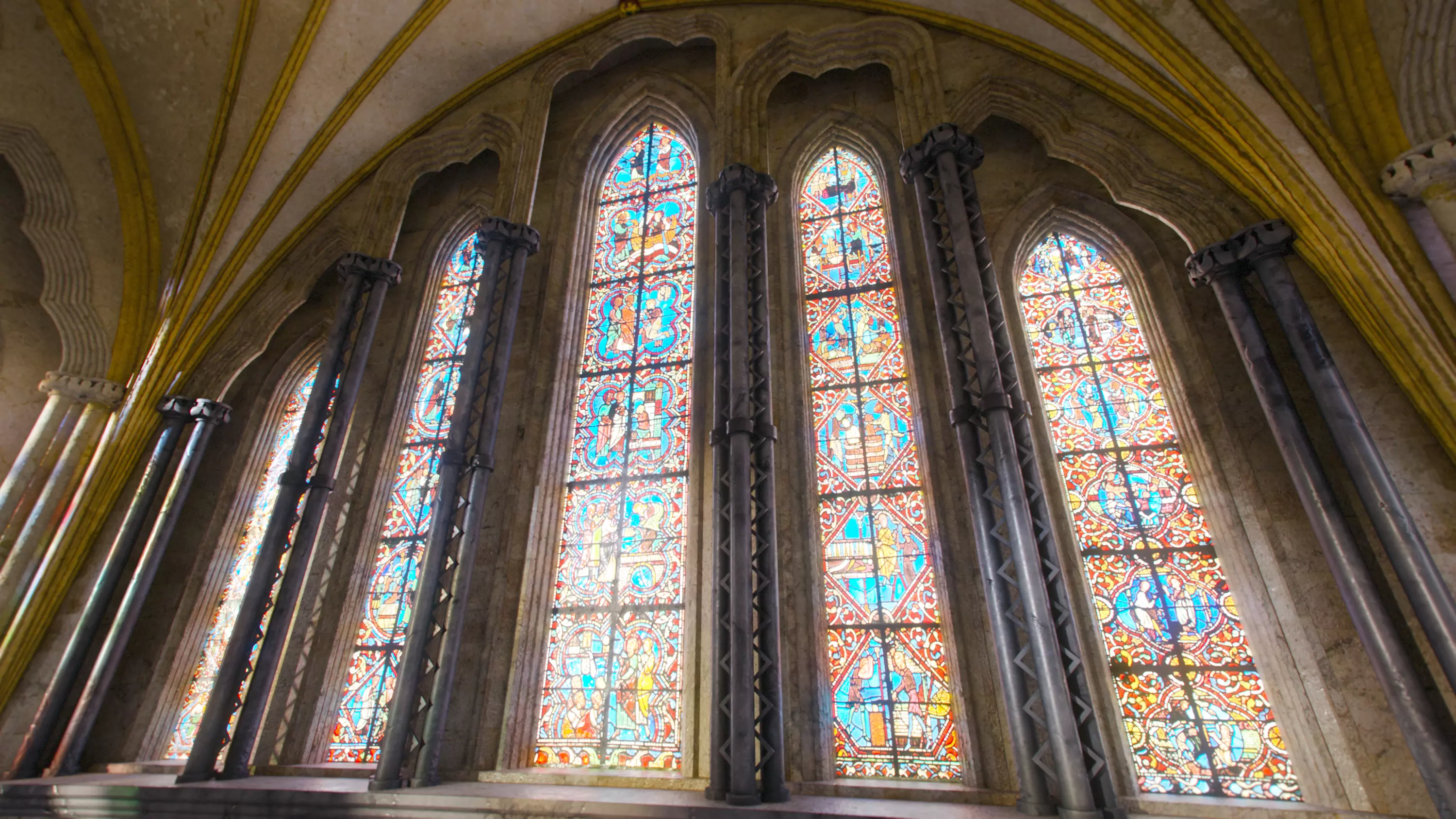 Cathedral FULL Gothic Nave  Low-poly 3D model_29